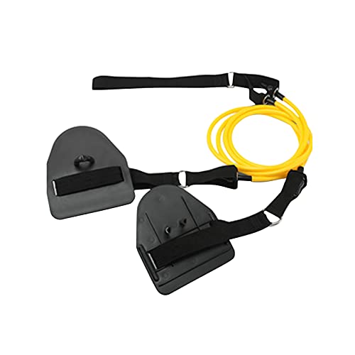 Swim Training Paddles & Resistance Bands Set - 20LB Strength Trainer for Freestyle Swimming, Arm Workout & Water Exercise (Yellow) | Perfect for Pool Training, Swim Team Drills & Fitness Enthusiasts