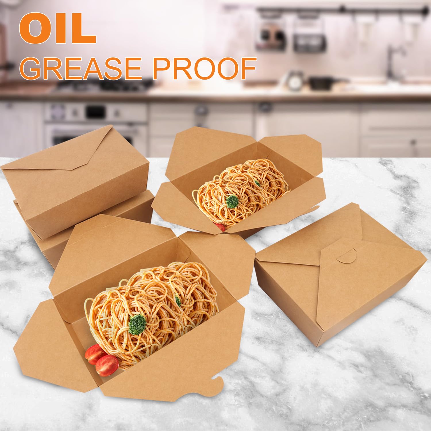50 Pack Rustic Brown 70oz Eco-Friendly Cardboard Takeout Food Containers - Microwave & Freezer Safe - Perfect for Restaurants, Catering & Meal Prep Storage