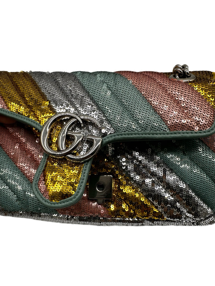 Gucci Sequin Matelassé Crossbody Bag for Women - Luxury Designer Shoulder Purse with Shimmering Embellishments | Perfect for Parties, Date Nights & Special Occasions