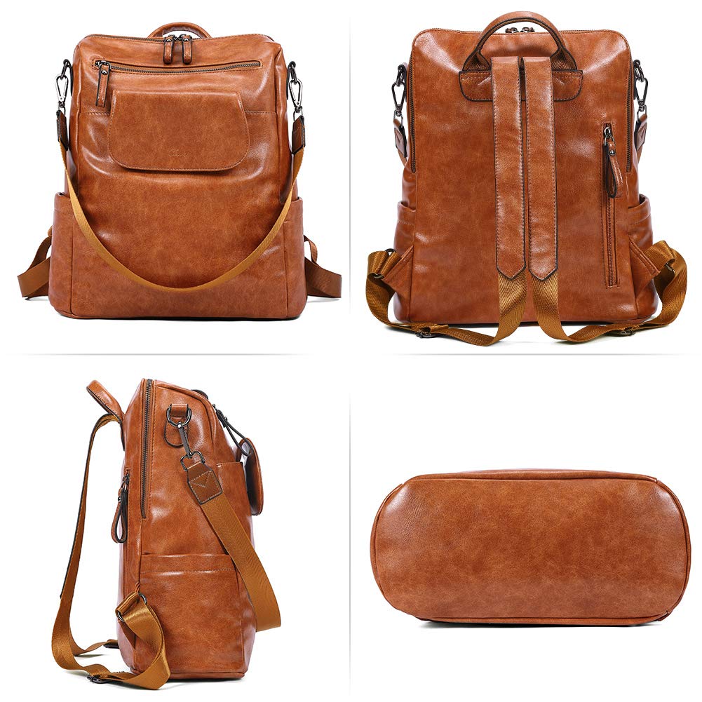 CLUCI Genuine Leather Backpack Purse for Women - Large Convertible Anti-Theft Travel Backpack Handbag | Perfect for Work, College & Weekend Getaways