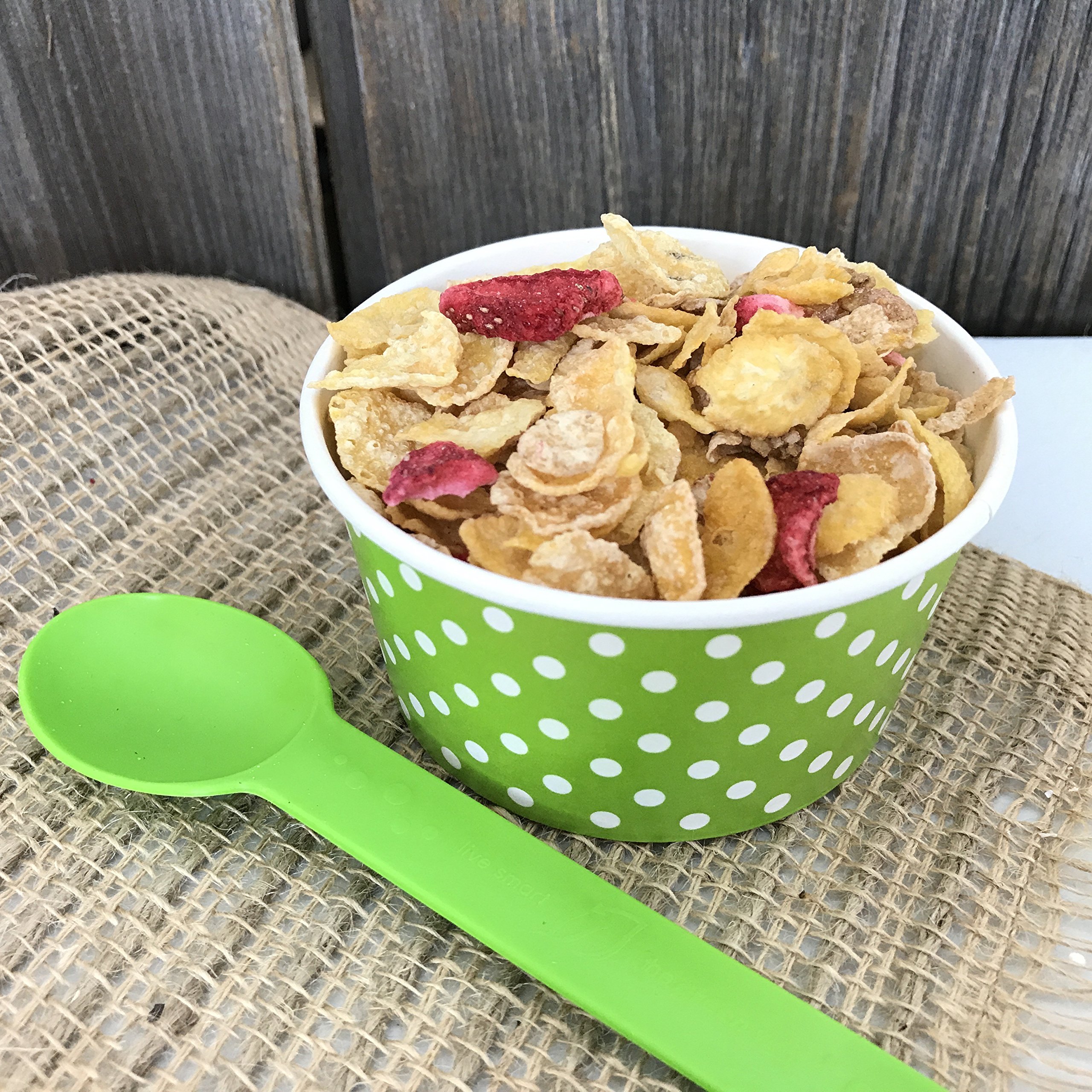 12oz Disposable Paper Ice Cream Cups with Plastic Spoons & Paper Straws - 24-Piece Sundae Party Kit in 7 Colors (Blue, Pink, Orange, Yellow, Green, Red, Purple) - Perfect for Birthday Parties, Ice Cream Socials & Dessert Bars