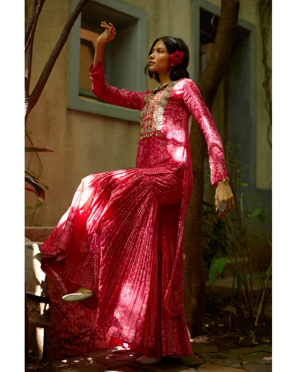 Aditi Rao Hydari Pink Sharara Set - Elegant Indian Ethnic Outfit for Weddings, Festivals & Special Occasions