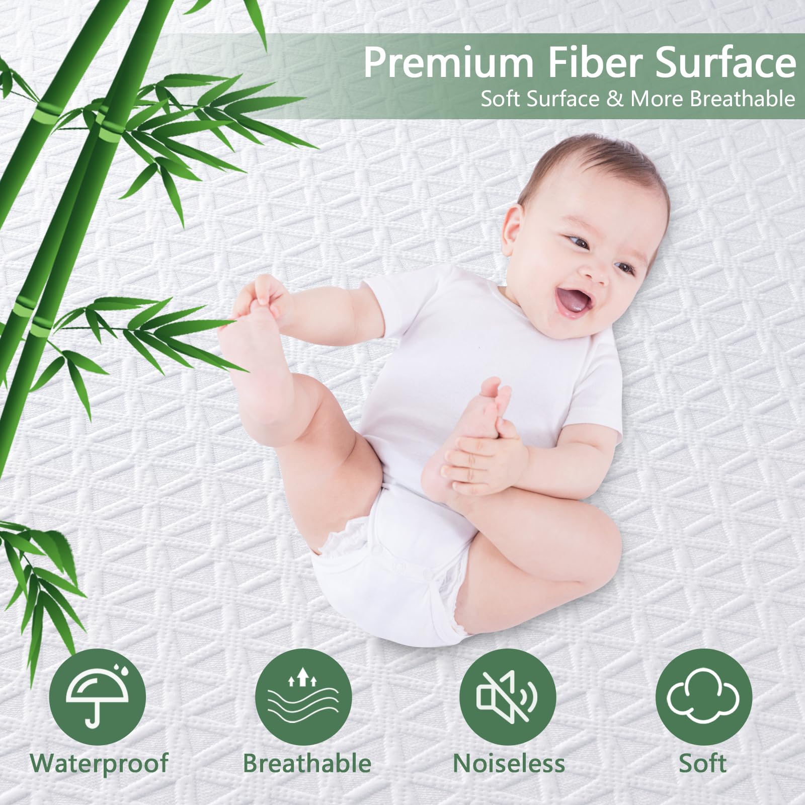 Premium 100% Waterproof Mattress Protector Twin XL Size - Breathable 3D Air Fabric Cooling Mattress Pad Cover - Soft, Noiseless & Washable Bed Cover for 8