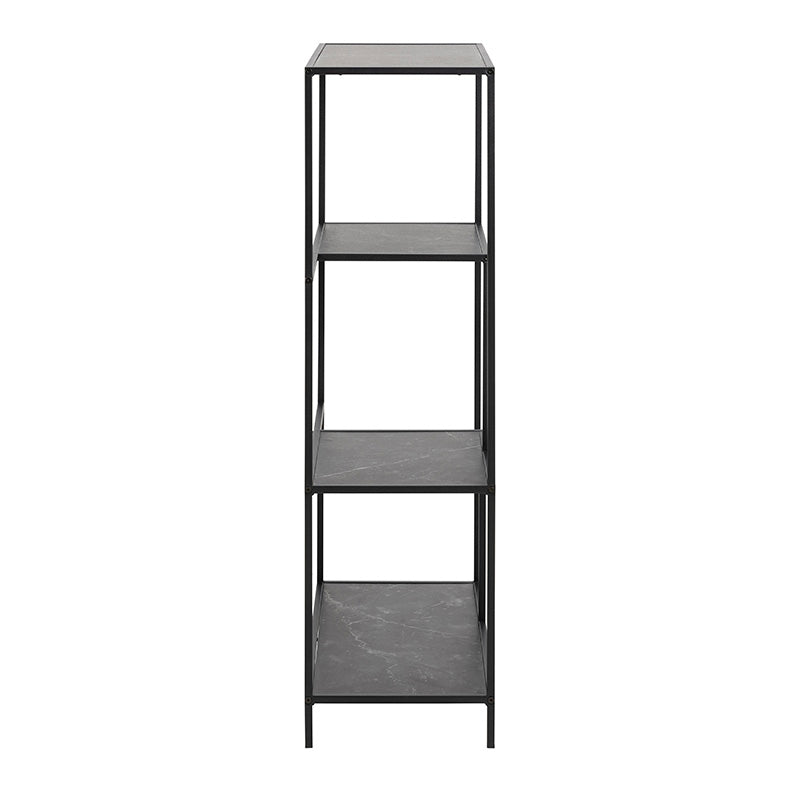 INFINITY 5-Tier Heavy Duty Metal Shelving Unit - 72x114cm (28x45 Inches) Black - Sturdy Storage Rack for Garage, Warehouse, Office & Home Organization