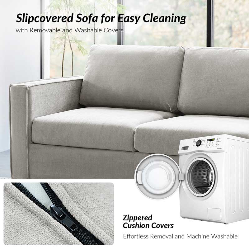 Dilcia 3-Piece Slipcovered Sofa Set - Modern Living Room Furniture with Removable Covers for Easy Cleaning | Perfect for Small Spaces, Apartments & Cozy Home Decor