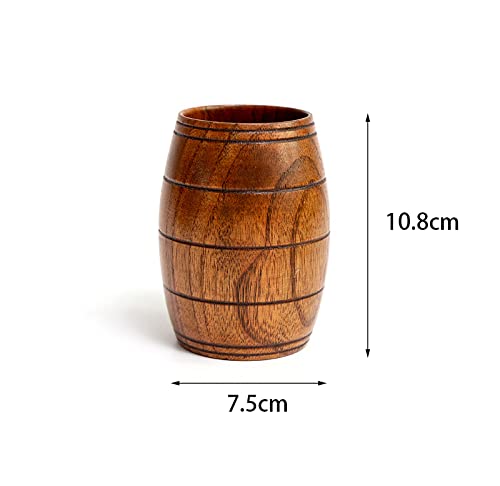 Handmade Wooden Coffee Mug with Handle - Natural Wood Tea Cup for Beer, Coffee, Milk - Perfect for Camping, Picnics & Rustic Home Decor