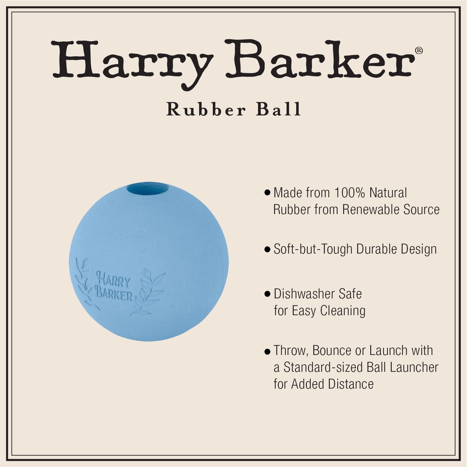 Harry Barker Durable Rubber Balls and Chew Toys for Dogs - 6 Pack of 2.5