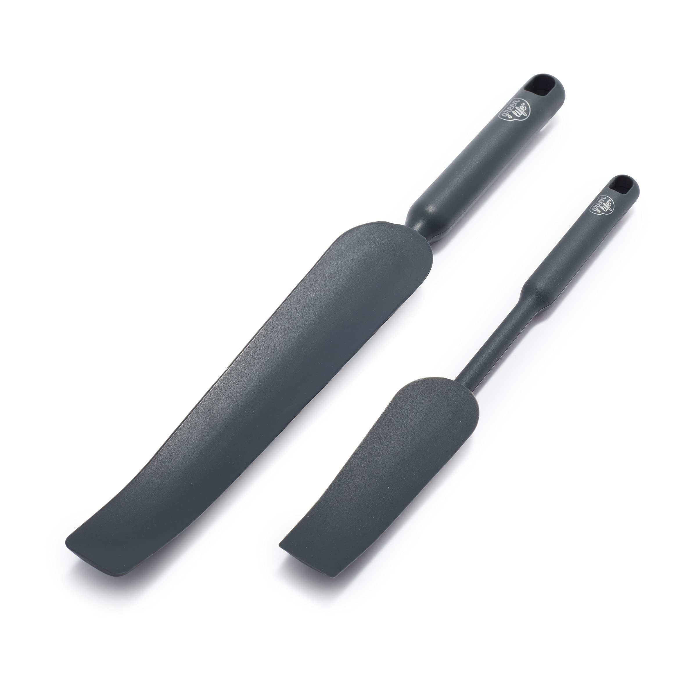 GreenLife Silicone Spatula Set - 3-Piece Heat Resistant Baking Utensils for Mixing, Stirring & Folding - Non-Stick, Dishwasher Safe Kitchen Tools - Perfect for Cake Decorating, Cookie Dough & Pancake Batter