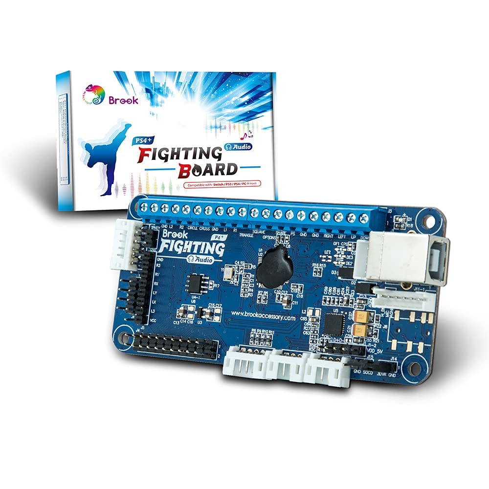 Brook PS4+ Audio Fighting Board - Pre-Installed Header Version for PS4/PS5 Arcade Sticks - Perfect for Fighting Games & Esports Tournaments
