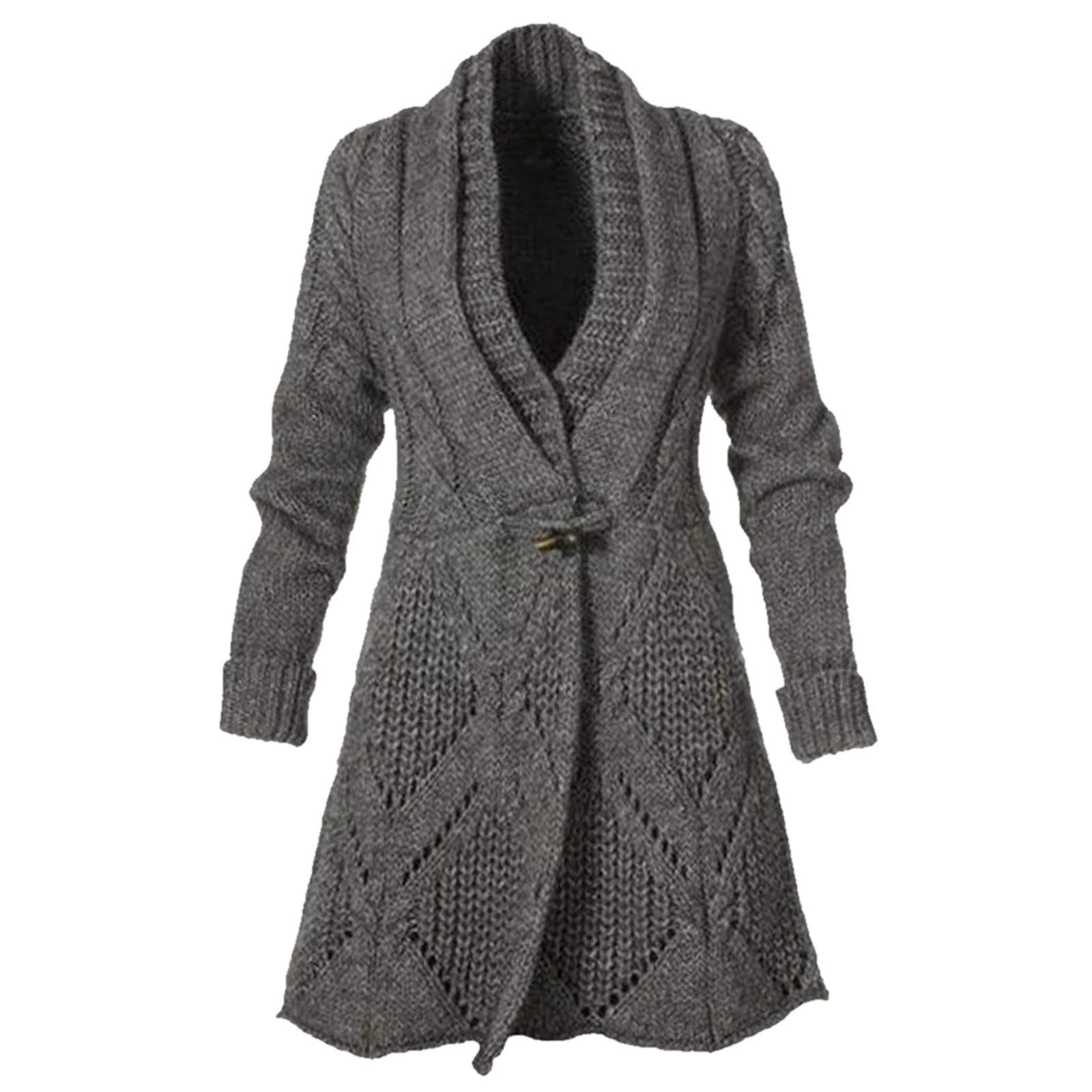 Women's Slim Fit V-Neck Long Sleeve Knit Cardigan Jacket - Black Open Front Sweater for Fall & Winter | Office Wear, Casual Outfits, Layering Piece