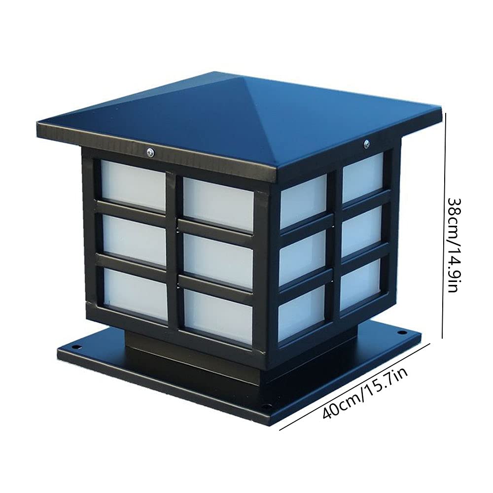 Vintage Outdoor LED Pillar Light - Square Fence & Column Lamp for Garden, Villa, Deck, Wharf & Gate Lighting | Weatherproof Landscape Lighting Fixture