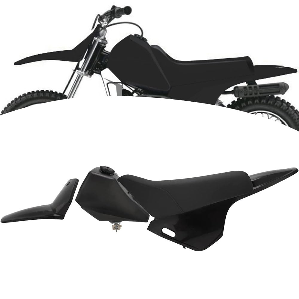 JFG RACING PW80 Plastics Kit - Dirt Bike Mini Bike Rear Fender & Gas Tank Replacement for Yamaha PW80 (Black) | Perfect for Off-Road Racing & Trail Riding