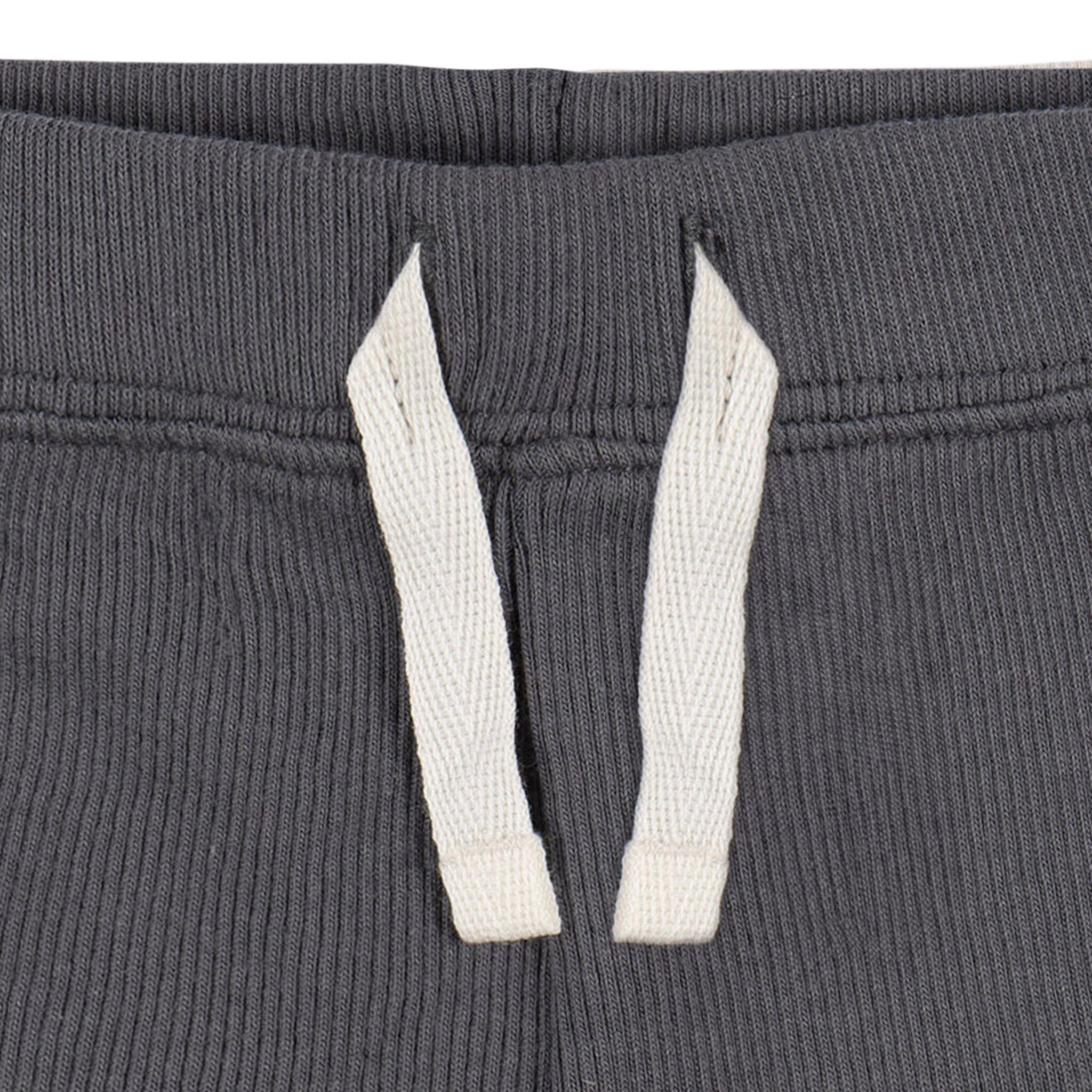2 Piece Baby Boys Dark Grey Bodysuit and Shorts Set - Soft Cotton Outfit for Newborns & Infants - Perfect for Playtime, Photos & Everyday Wear