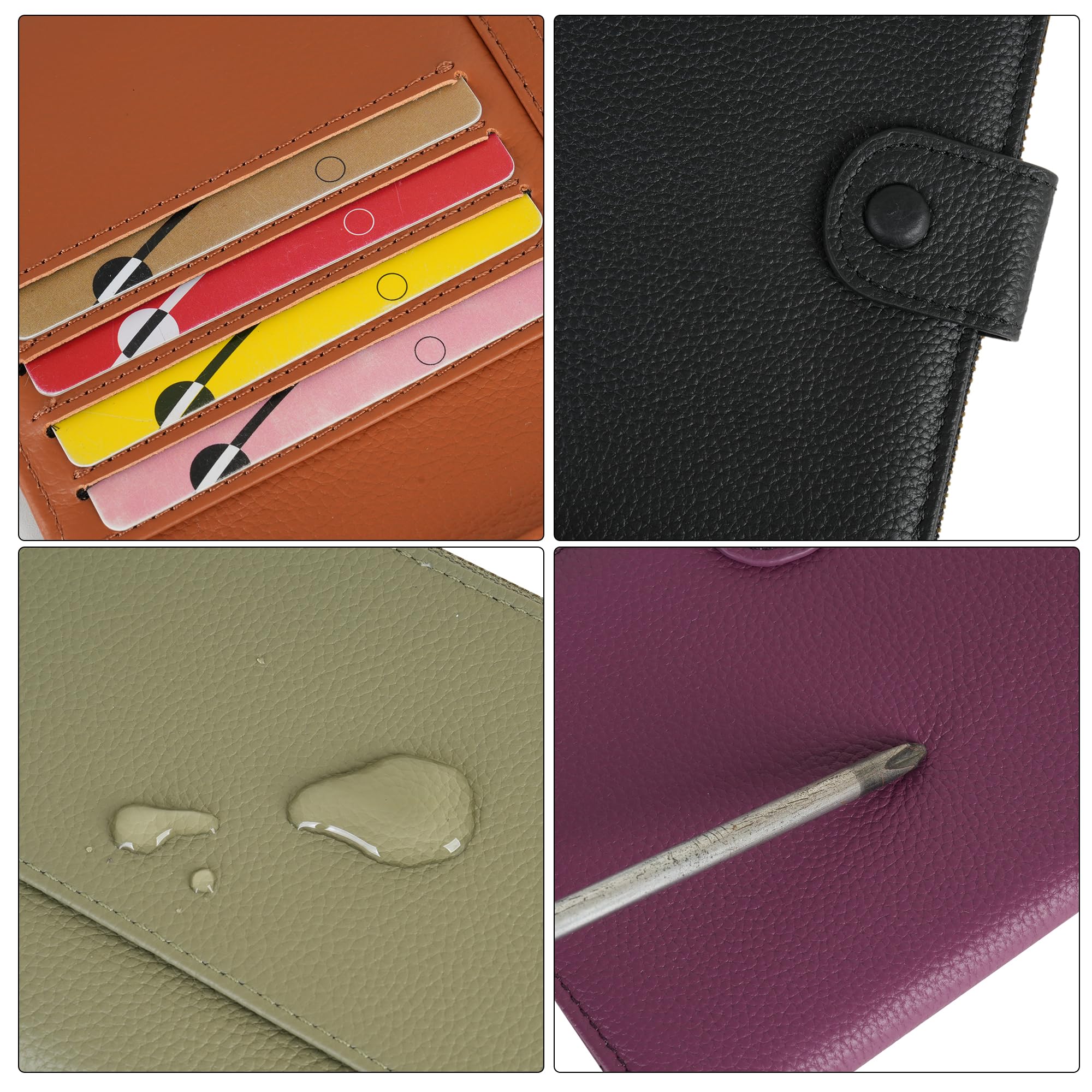 Genuine Leather Passport Holder & Travel Wallet for Men Women - RFID Blocking Passport Cover with Zipper Pocket for ID, Boarding Pass, Tickets, Cash, Credit Cards - Perfect for Air Travel, Business Trips & Vacation (Light Green)