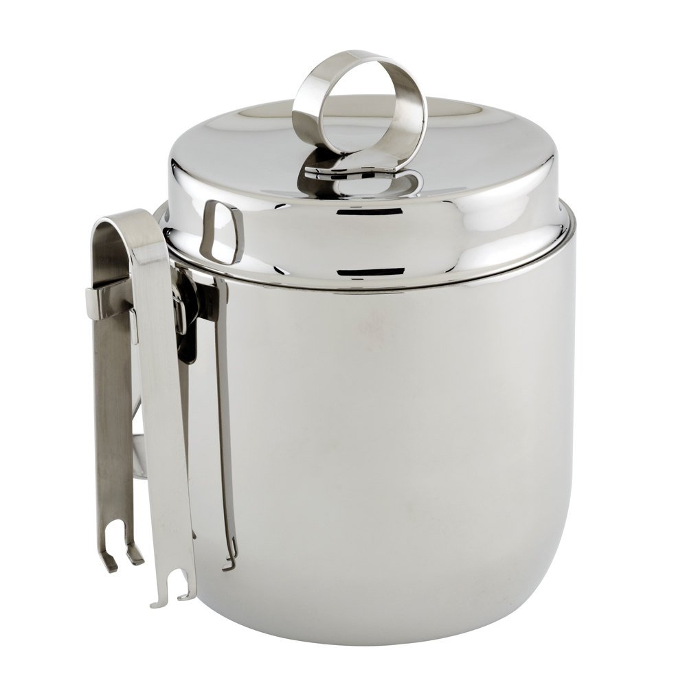 American Metalcraft DWIB40 Double Wall Insulated Ice Bucket with Ice Tongs - 40 oz Stainless Steel Cocktail Chiller for Parties, Bars & Home Entertaining