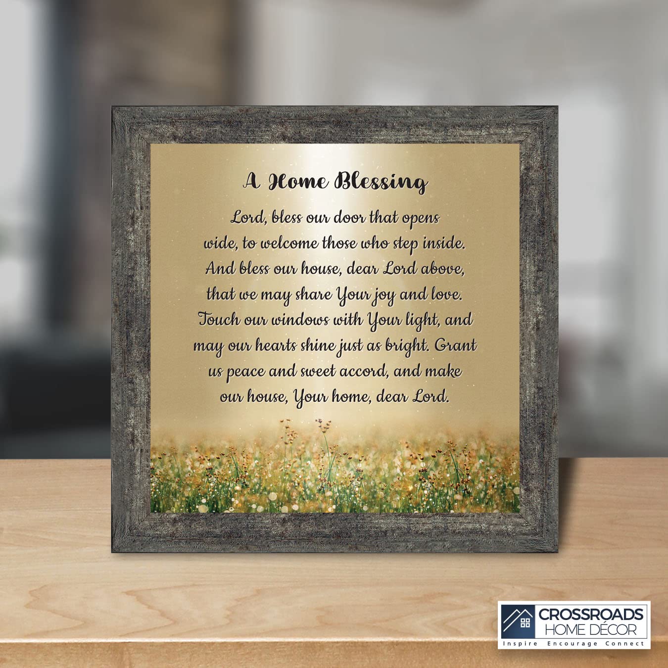 God Bless This Home Sign - Religious Wall Decor for House Blessing - Farmhouse Style Scripture Plaque - Perfect for Living Room, Bedroom & Entryway