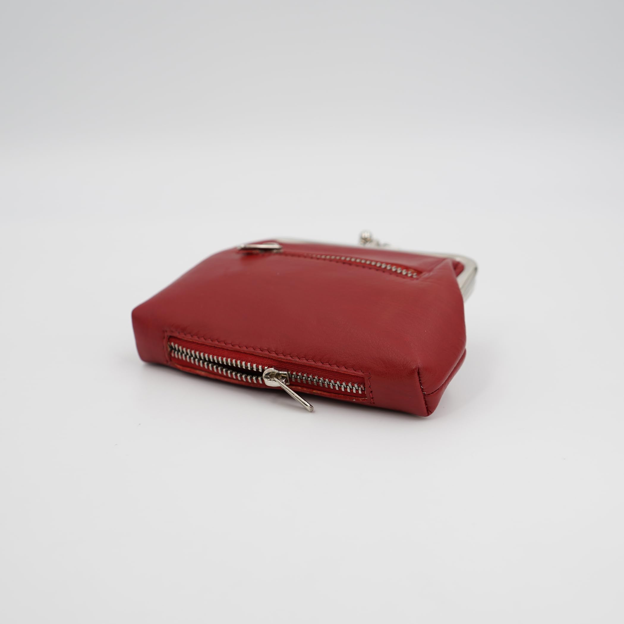 AG Wallets for Women - Soft Leather Coin Purse with Metal Kiss Lock & 2 Zipper Pockets | Holds Folded Cash, Credit Cards & Loose Change | Perfect for Everyday Use, Travel & Shopping