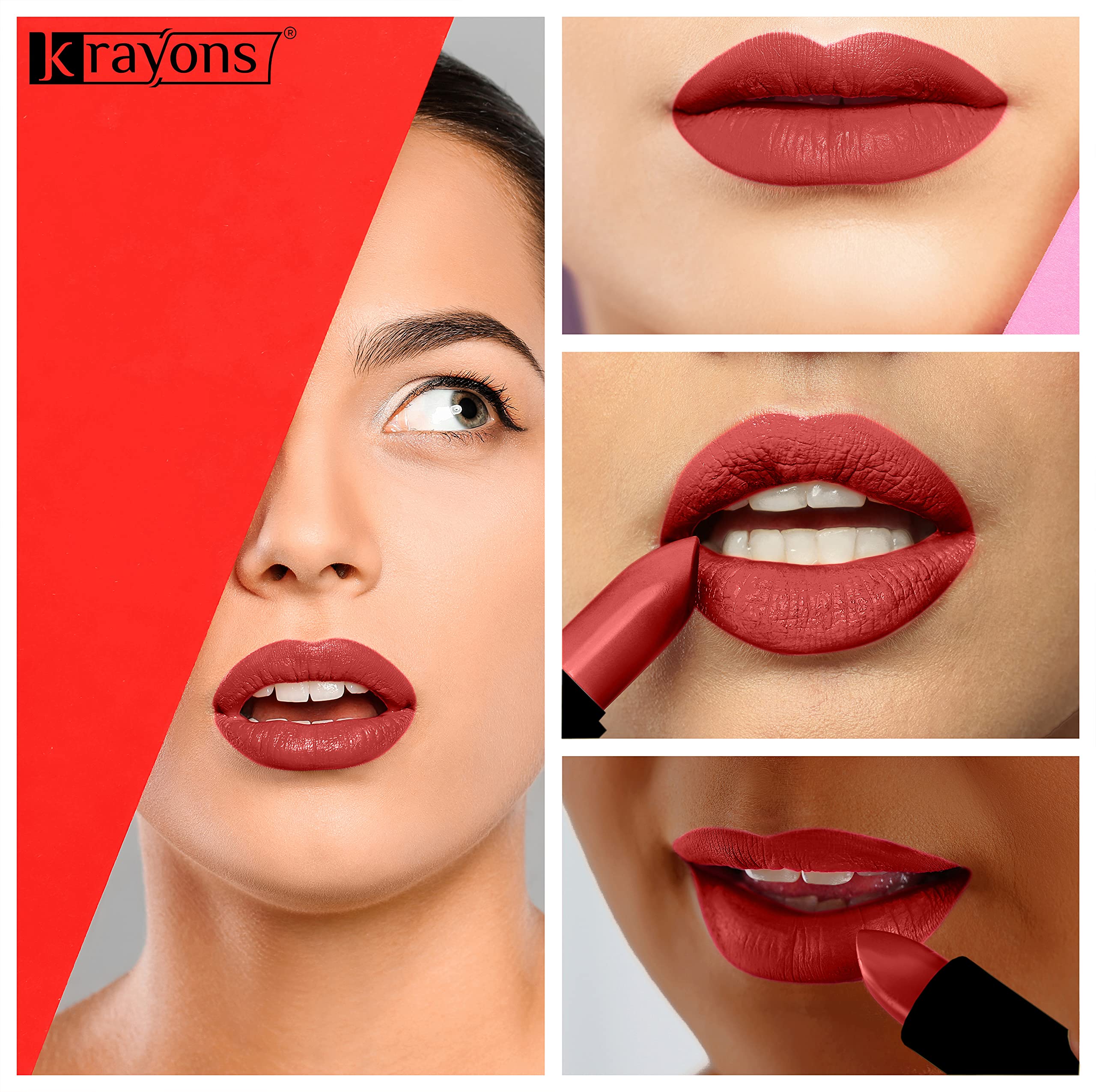 **Krayons Cute Pop Matte Lipstick - Waterproof & Long-Lasting Lipstick in Shocking Pink & Centre Stage (Pack of 2, 3.5g Each) - Perfect for Parties, Date Nights & Everyday Wear**