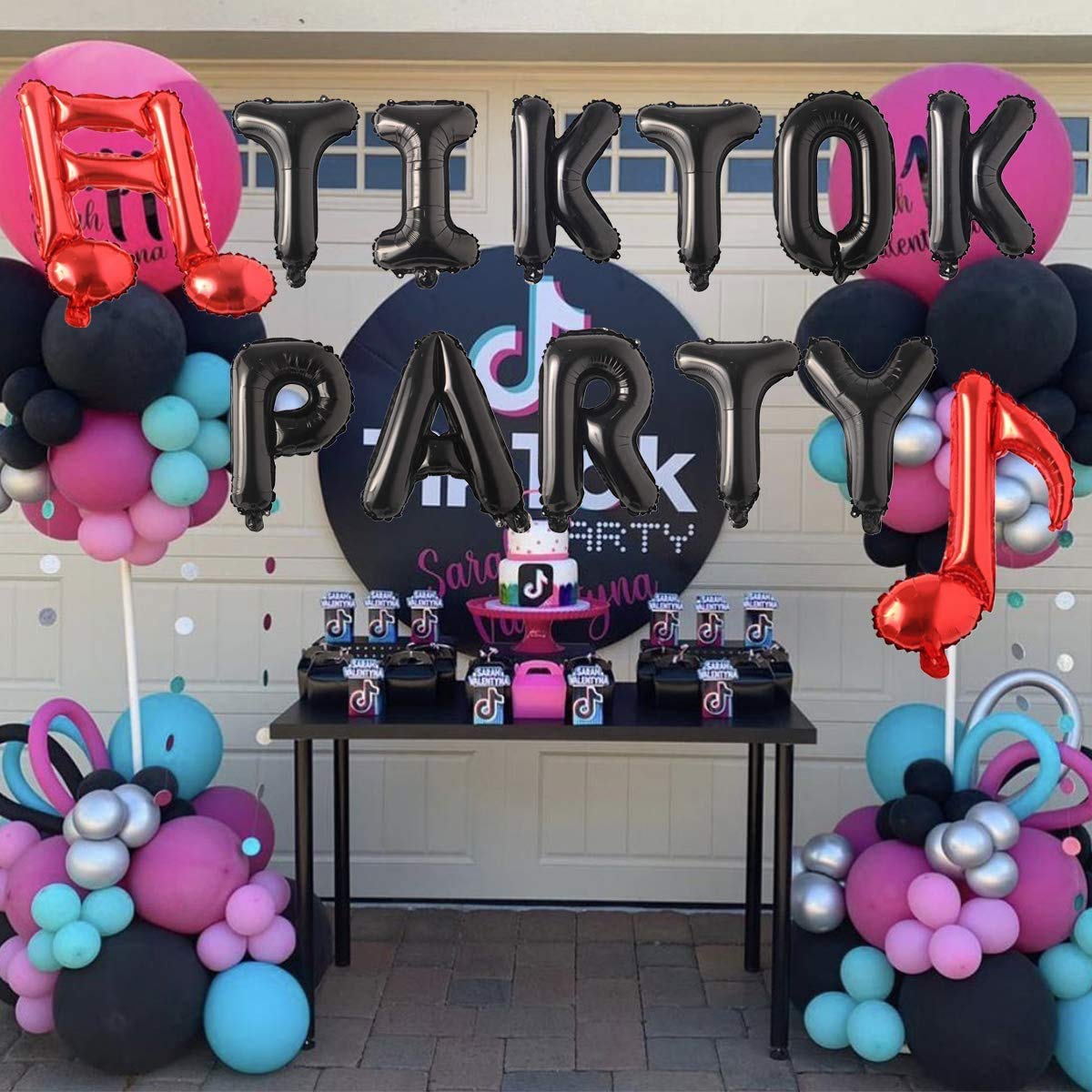 12Pcs Black Red Music Note Foil Balloons - Music Theme Party Decorations for Birthday, Rock Star, Rock and Roll & Baby Shower - Perfect for Concerts, DJ Events & Music Lover Gifts