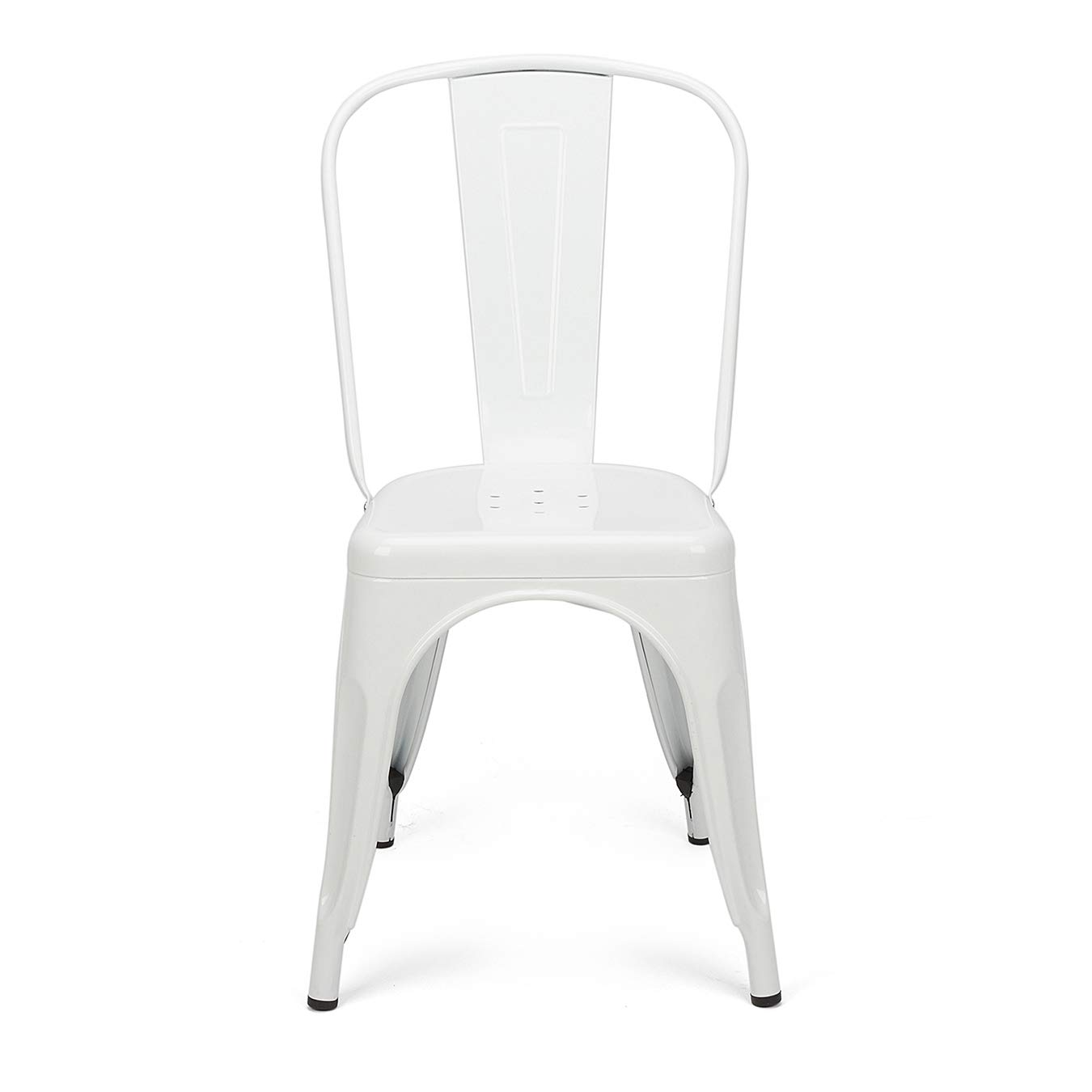 4-Piece White Metal Dining Chairs Set - 18