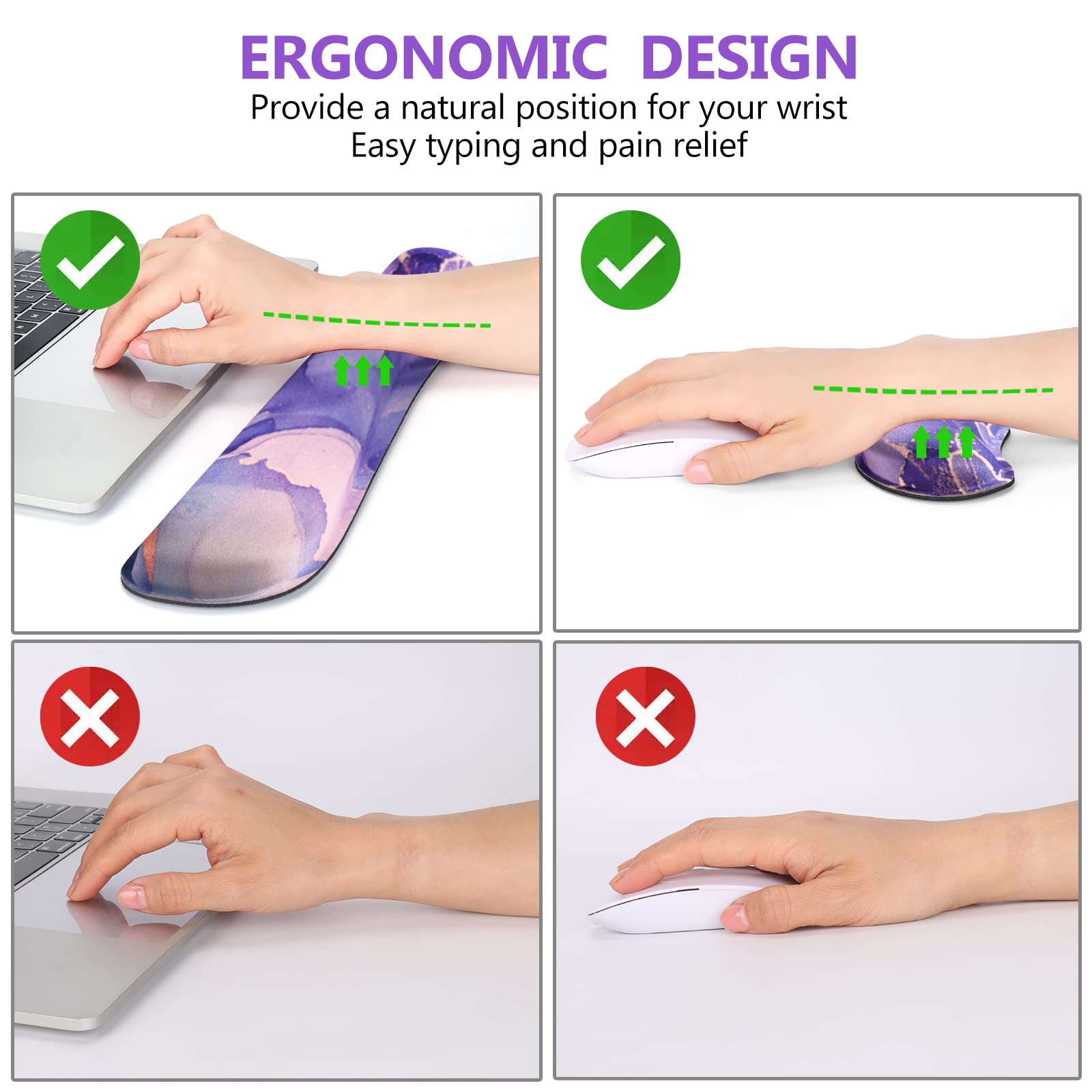 DINKY Gaming Mouse Pad Set with Wrist Rest - 35.4