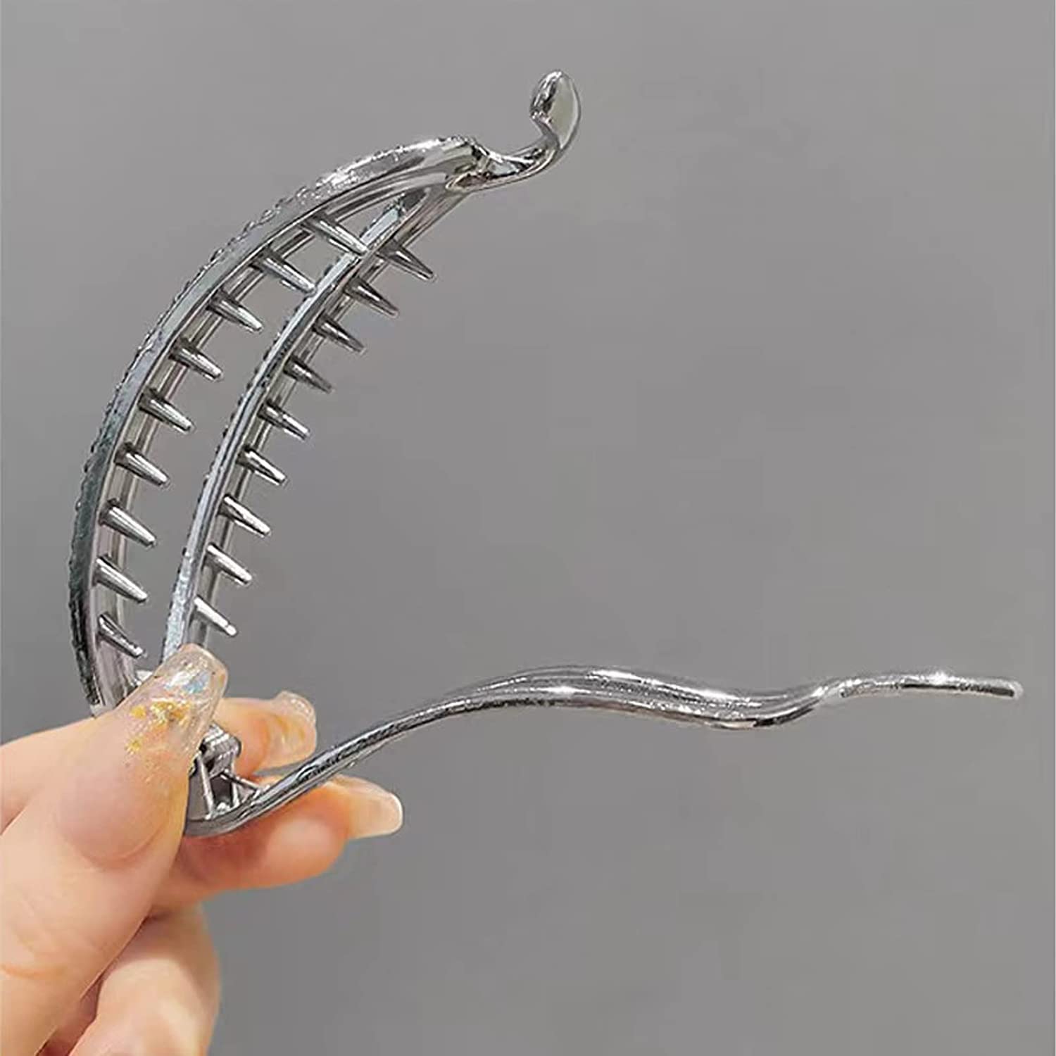 Sparkly Rhinestone Hair Claw Clips for Women & Girls – Large Glitter French Style Barrettes for Thick Hair | Fashion Hair Accessories for Parties, Weddings & Everyday Use