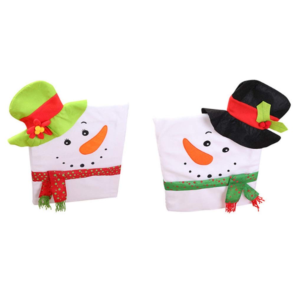 UXZDX CUJUX 2-Piece Embroidered Kitchen Chair Covers - Christmas Holiday Home Decor for Dining Room & Festive Table Setting