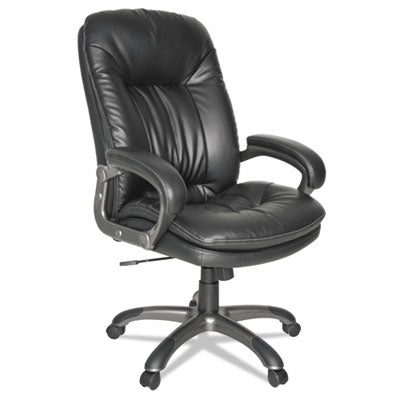 Premium Executive High Back Office Chair with Padded Armrests - 250 lbs Weight Capacity - Black Leather & Metal Base - Ergonomic Desk Chair for Home Office, Conference Room, or Executive Suite