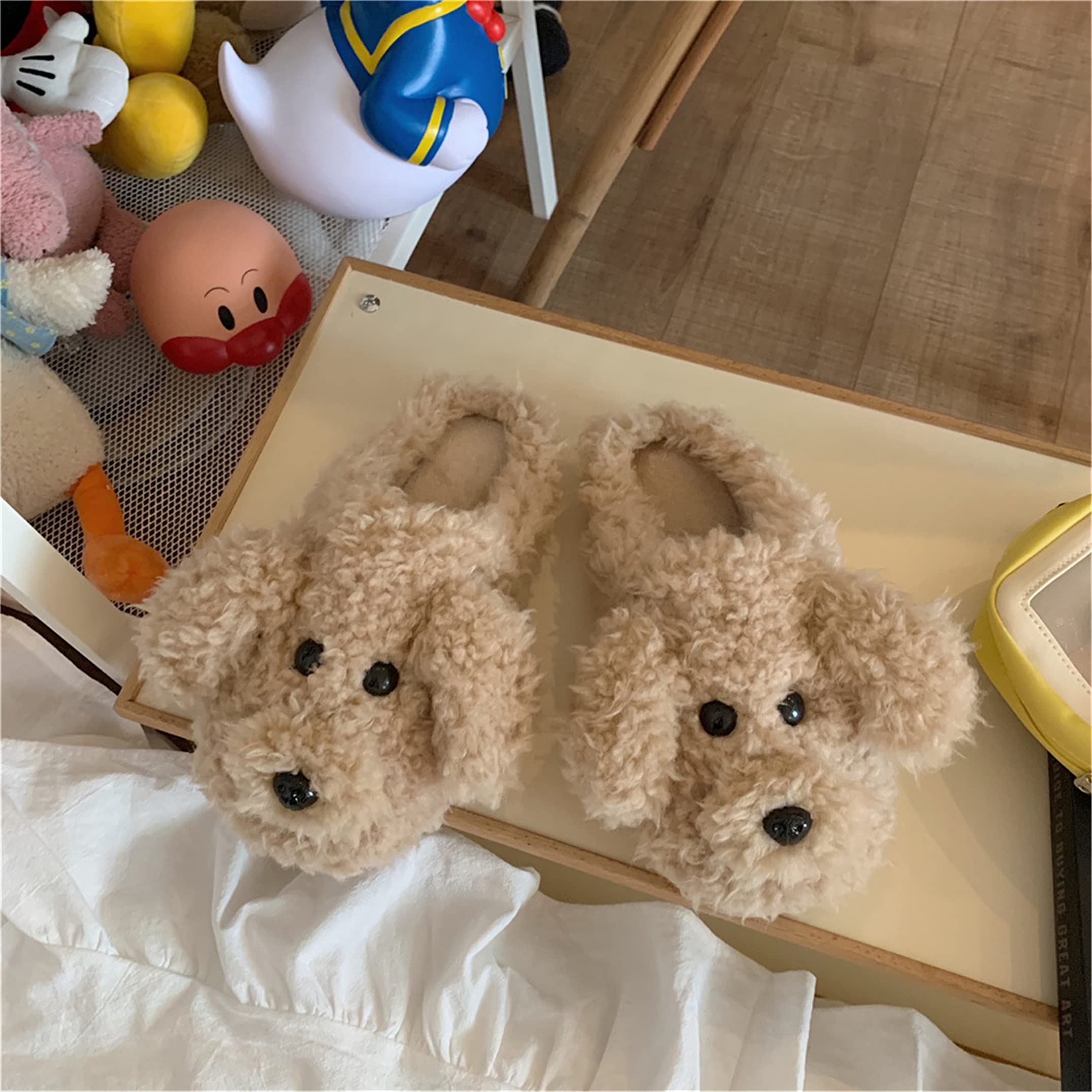 YILANLAN Women's Cartoon Animal Dog Slippers - Cozy Winter House Shoes for Women, Non-Slip Indoor/Outdoor Fuzzy Slippers - Perfect for Home, Lounge, and Gift Giving