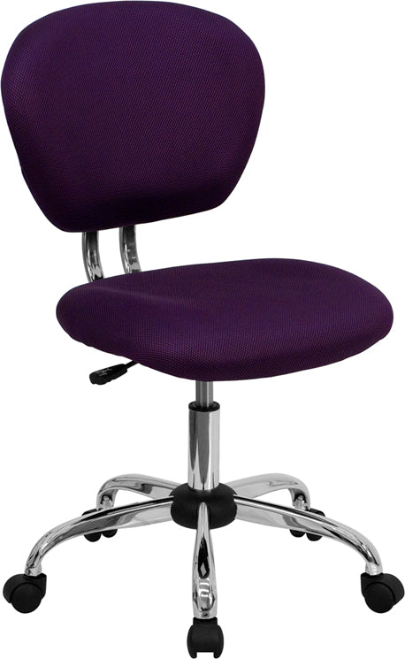 FLASH Beverly Mid Back Black Mesh Office Chair with Padded Seat, Swivel & Adjustable Height, Chrome Base & Arms - Ergonomic Desk Chair for Home & Office Workspace