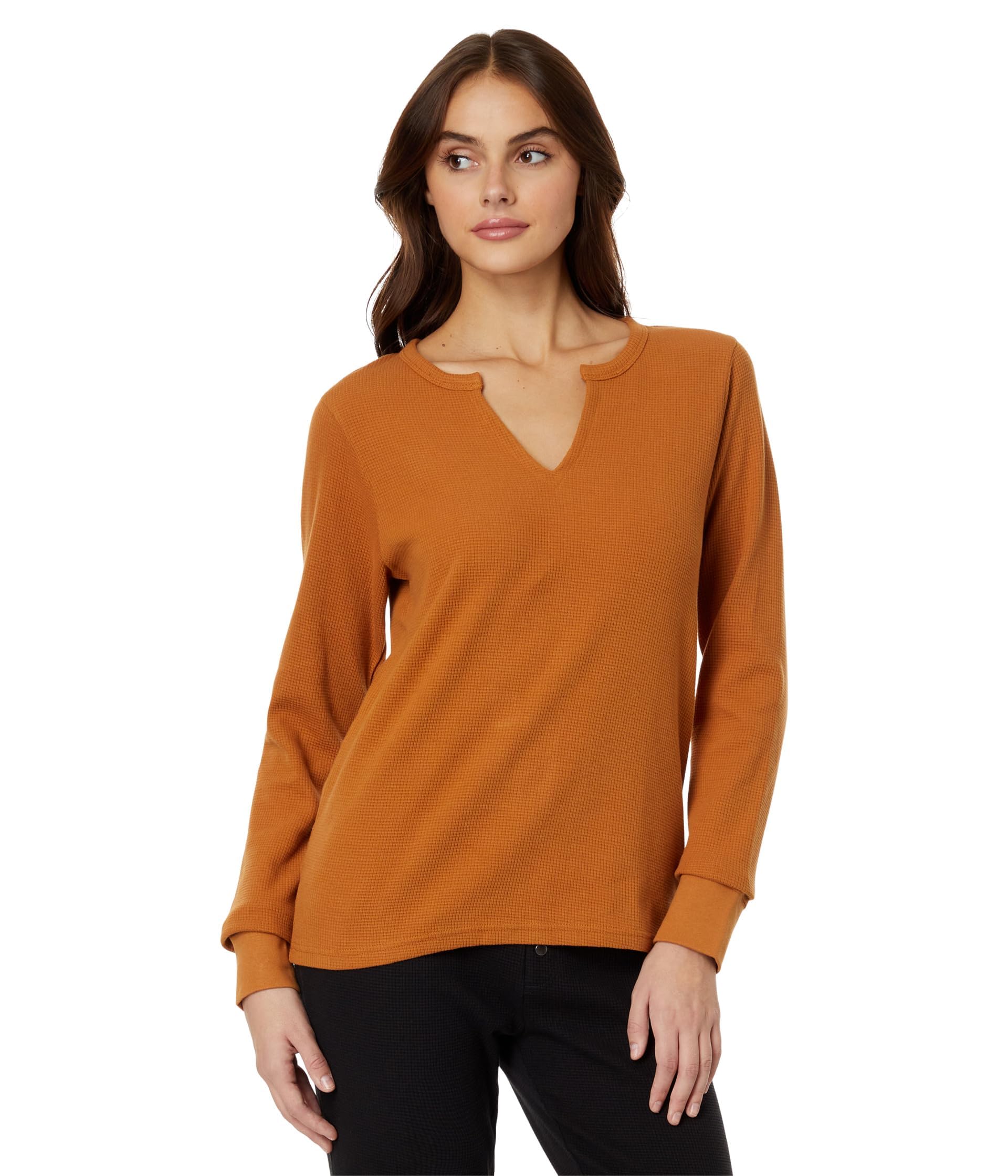 Pact Thermal Waffle Henley - Men's Long Sleeve Winter Shirt for Outdoor Activities & Casual Wear | Warm Fleece-Lined Base Layer for Hiking, Camping & Cold Weather