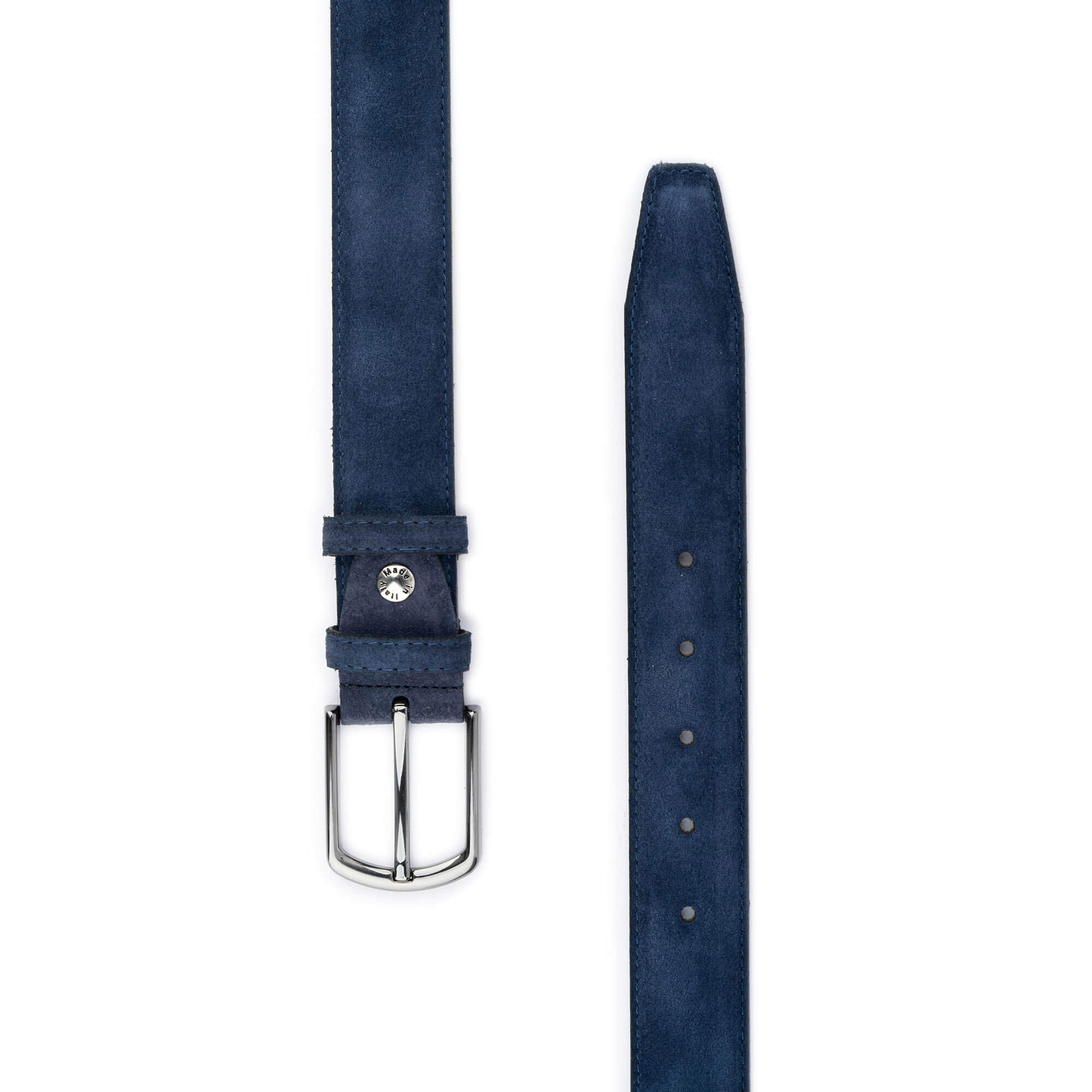 Men's Blue Suede Leather Belt - 3.5cm Width Casual Dress Belt for Jeans & Shorts | Perfect for Everyday Wear, Office & Date Nights
