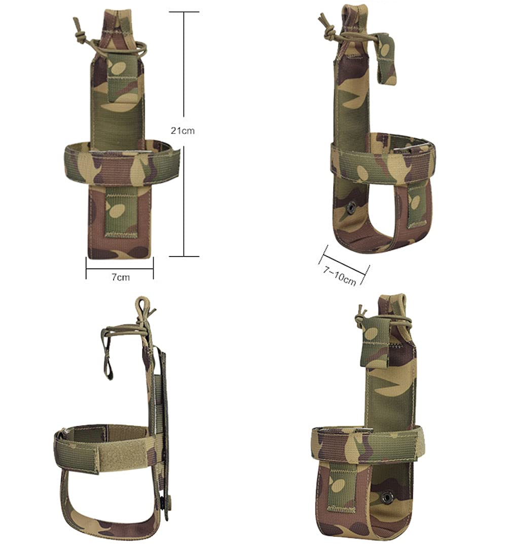 Tactical MOLLE Water Bottle Pouch - Adjustable EDC Hydration Carrier for Hiking, Running, Camping & Outdoor Activities (Black) - Perfect for Military, Hunting & Travel Gear Accessories