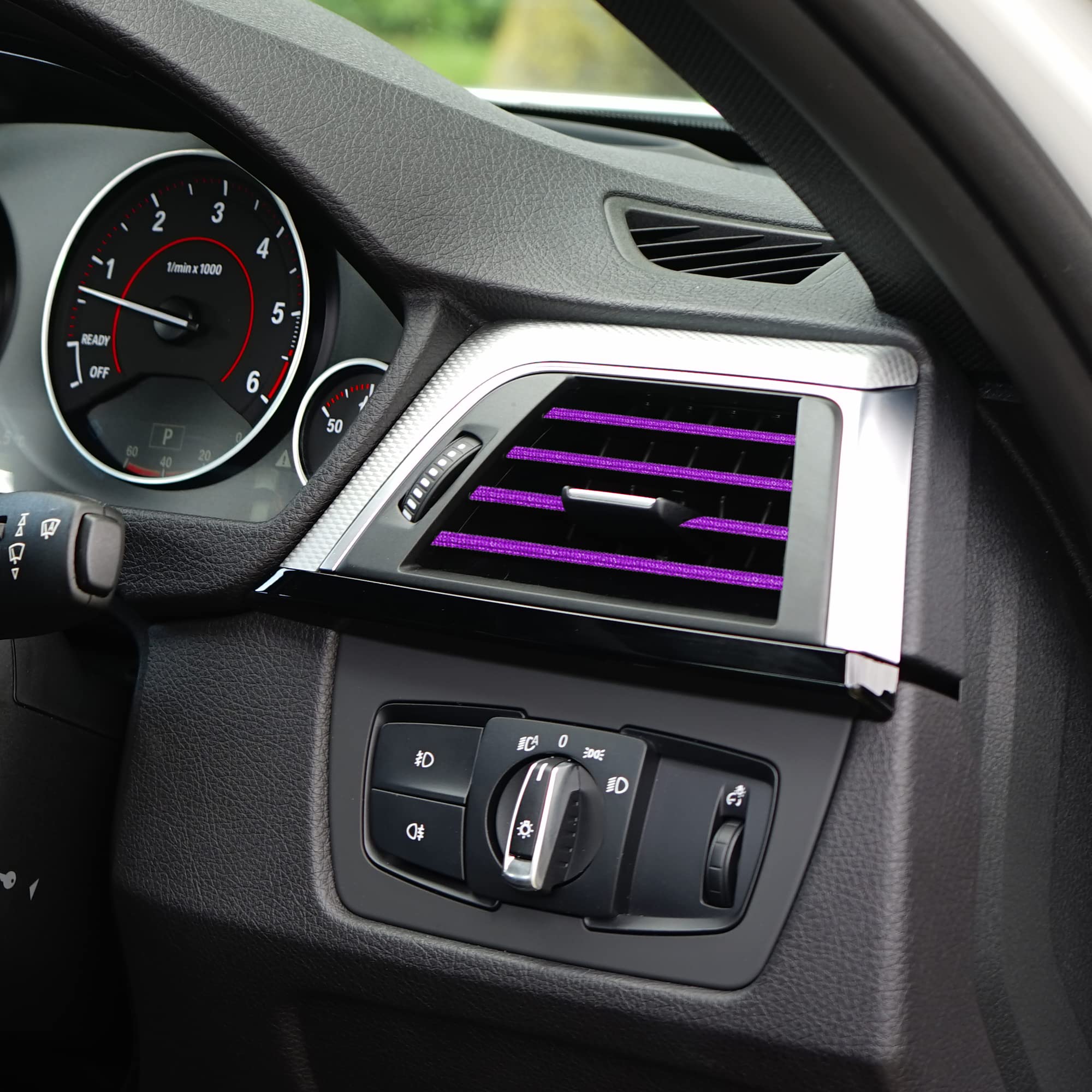 X AUTOHAUX 10-Pack Rhinestone Air Vent Decorations - Bling Car Interior Accessories for Straight Vents (Purple) | Add Sparkle to Your Vehicle's Dashboard & Upgrade Your Car's Style