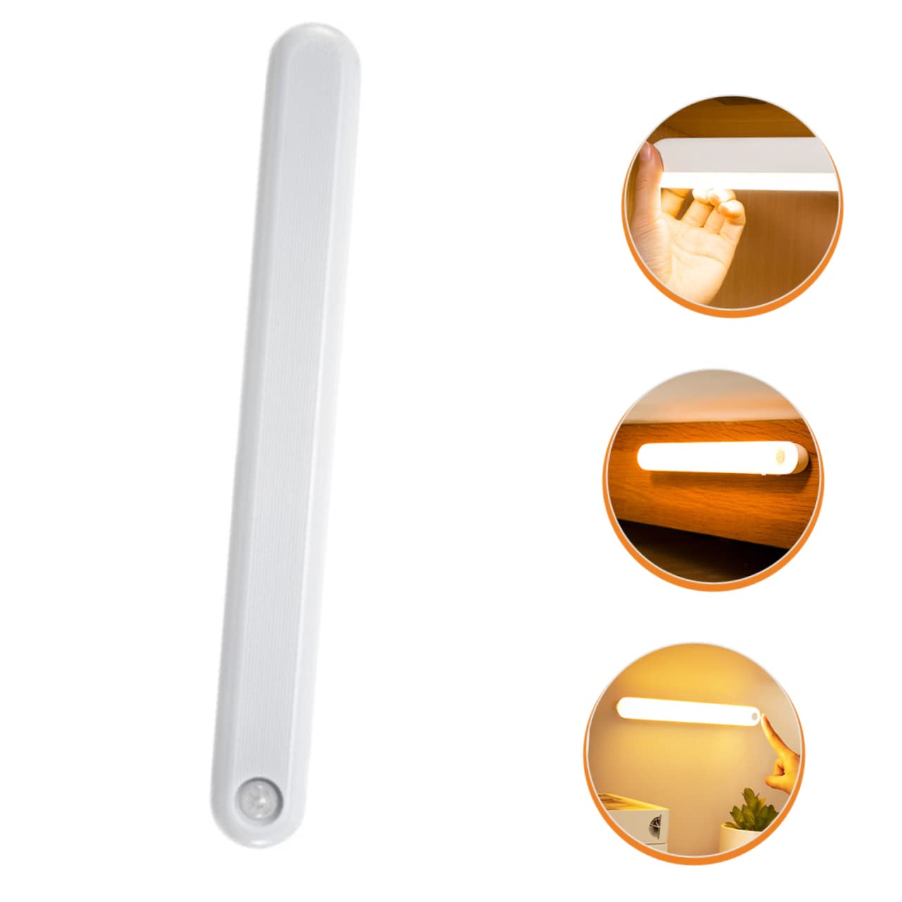 Artibetter USB Motion Sensor Night Light for Kids - Portable LED Closet Light with Auto On/Off, Soft Glow for Bedroom, Nursery, Hallway & Stairs (White Plastic)