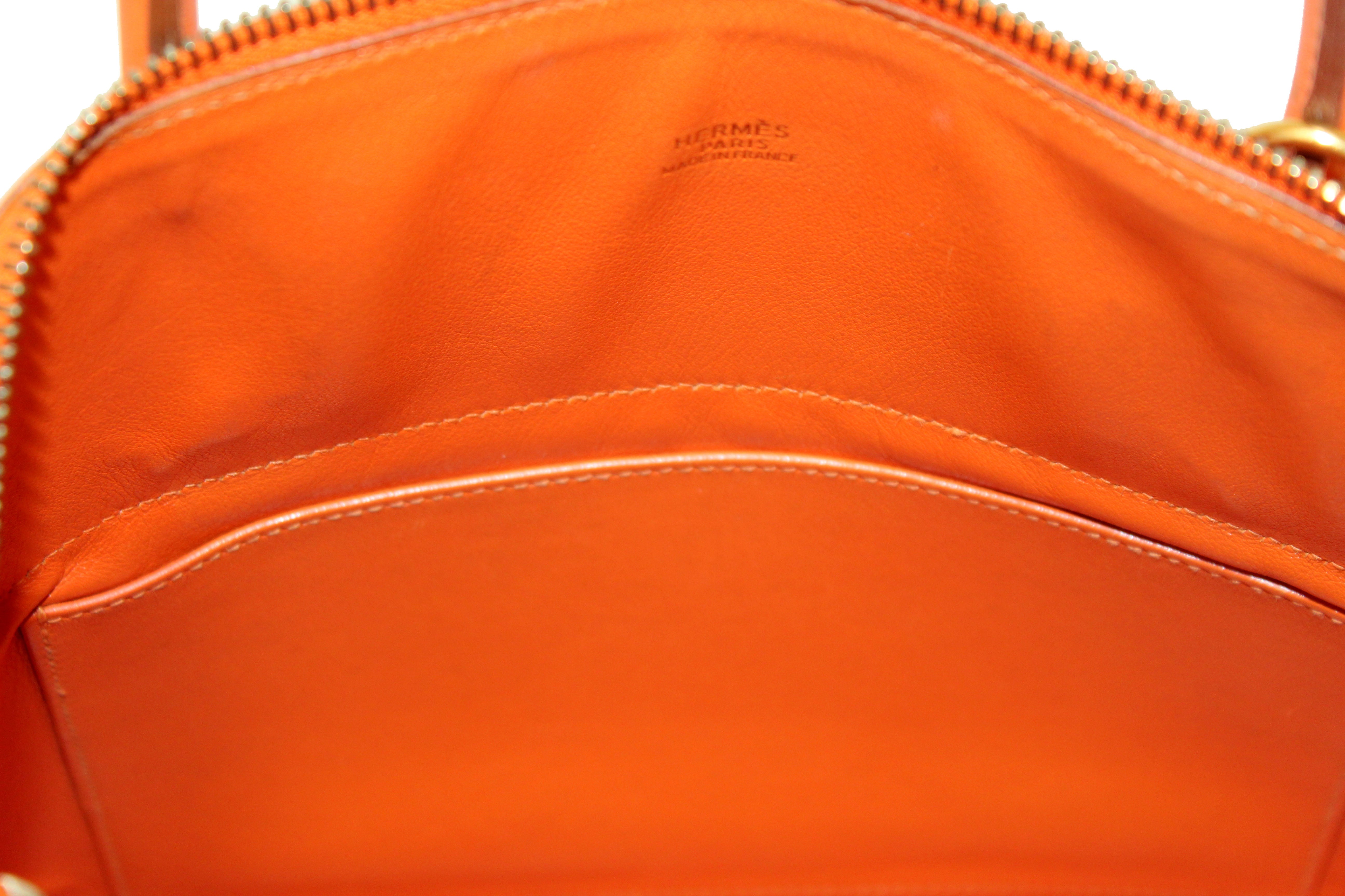 Authentic Hermes Orange Bolide 31 Box Calf Leather Handbag & Shoulder Bag - Luxury Designer Purse for Women, Perfect for Work, Travel & Everyday Use
