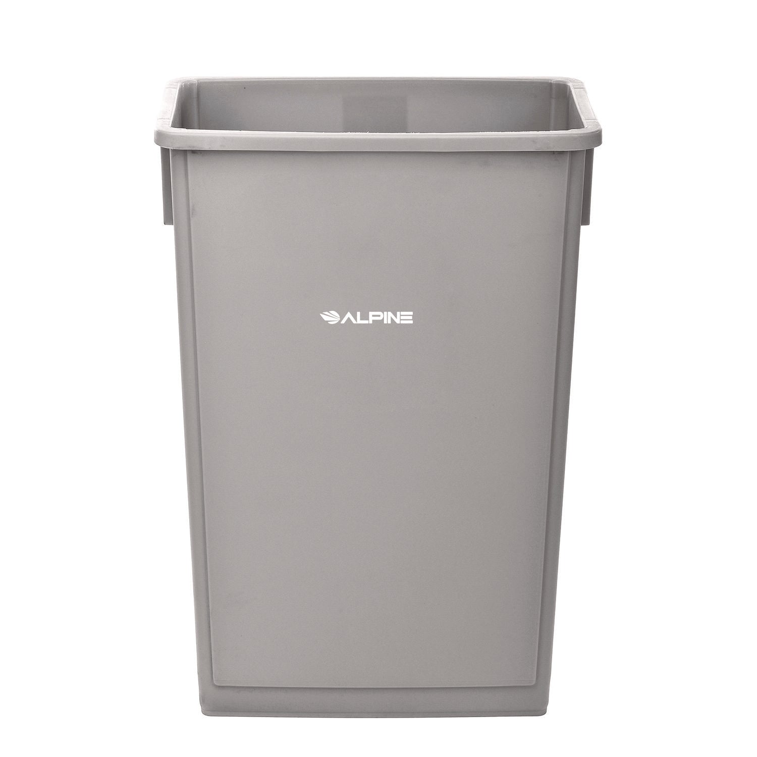 Alpine Industries 23 Gallon Slim Plastic Trash Can for Kitchen, Bathroom & Office - Space Saving Gray Indoor Waste Bin with Lid
