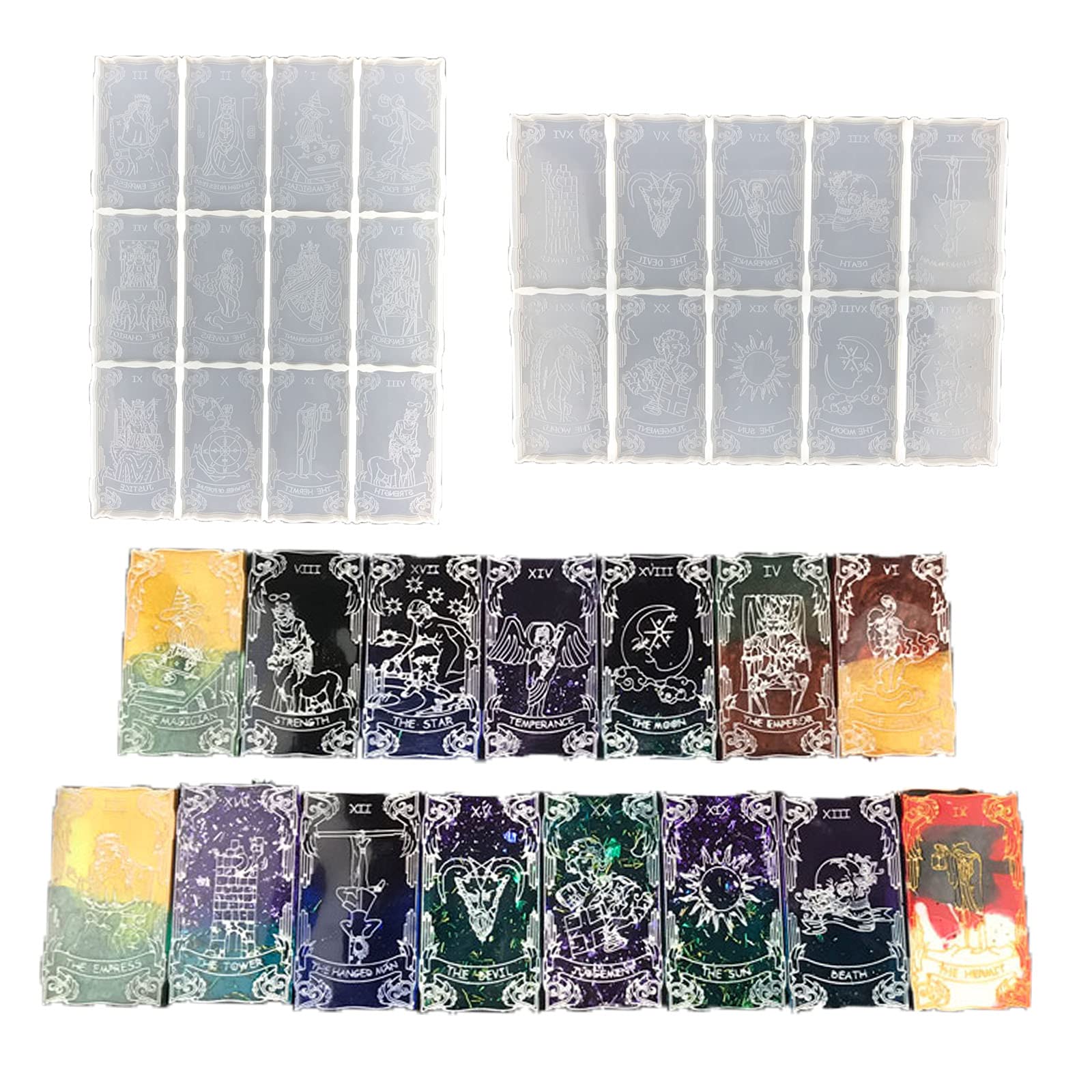 22 Major Arcana Tarot Card Resin Molds for DIY Crafts - Make Unique Tarot Cards, Keychains & Jewelry - Perfect for Wiccan Decor, Spiritual Gifts & Witchy Home Accessories