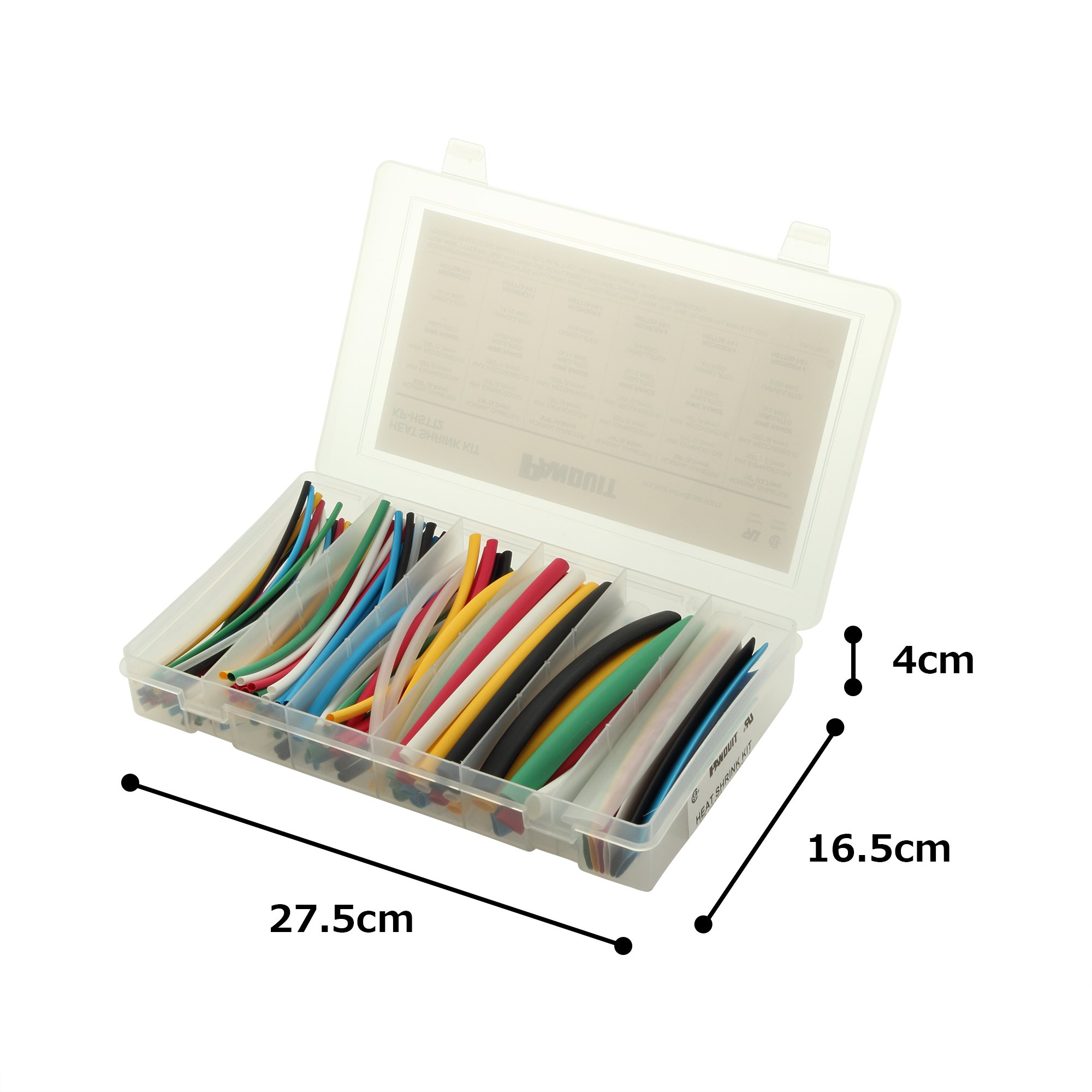 Panduit KP-HSTT2 Cross Linked Polyolefin Heat Shrink Tubing Kit - 10 Colors, Electrical Insulation, Wire Protection for DIY, Automotive & Industrial Use
