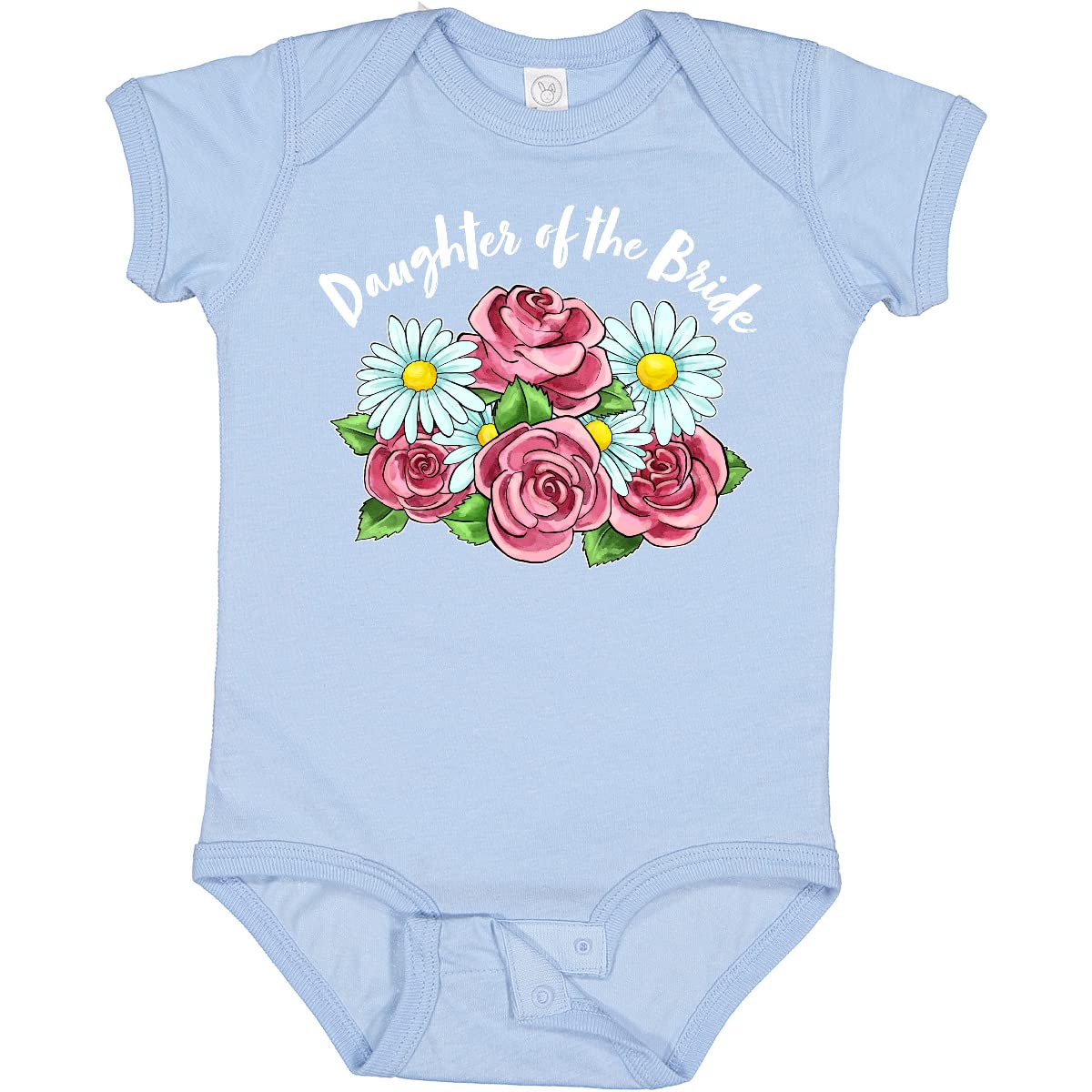 Inktastic Daughter of the Bride Roses and Daisies Baby Bodysuit - Cute Floral Outfit for Wedding Party, Baby Shower & Family Photos