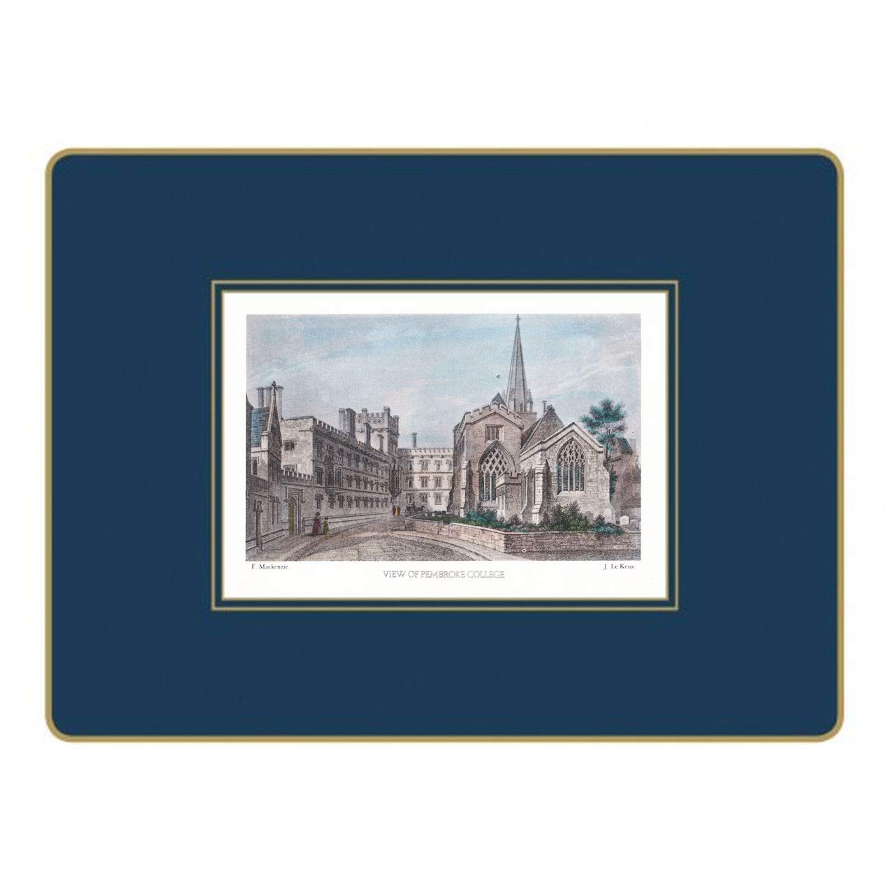 Oxford University Scenic Placemats Set of 4 - 11.73 x 8.74 Inch Elegant Table Decor for Dining Room, Kitchen & Home Entertaining - Lady Clare Collection