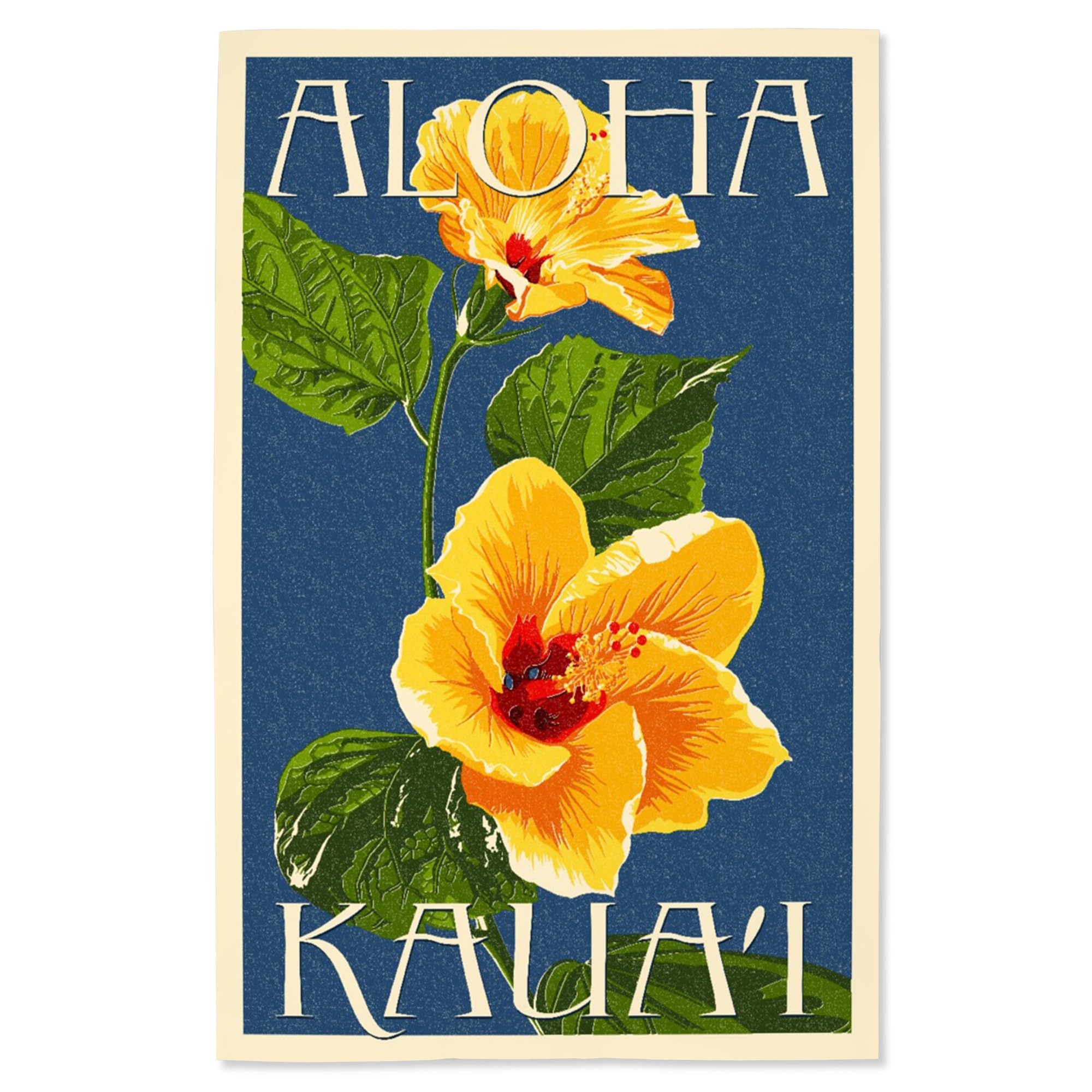 Lantern Press 16x24 Inch Giclee Print - Kaua'i Hawaii Yellow Hibiscus Wall Art | Perfect for Home Decor, Office & Living Room
