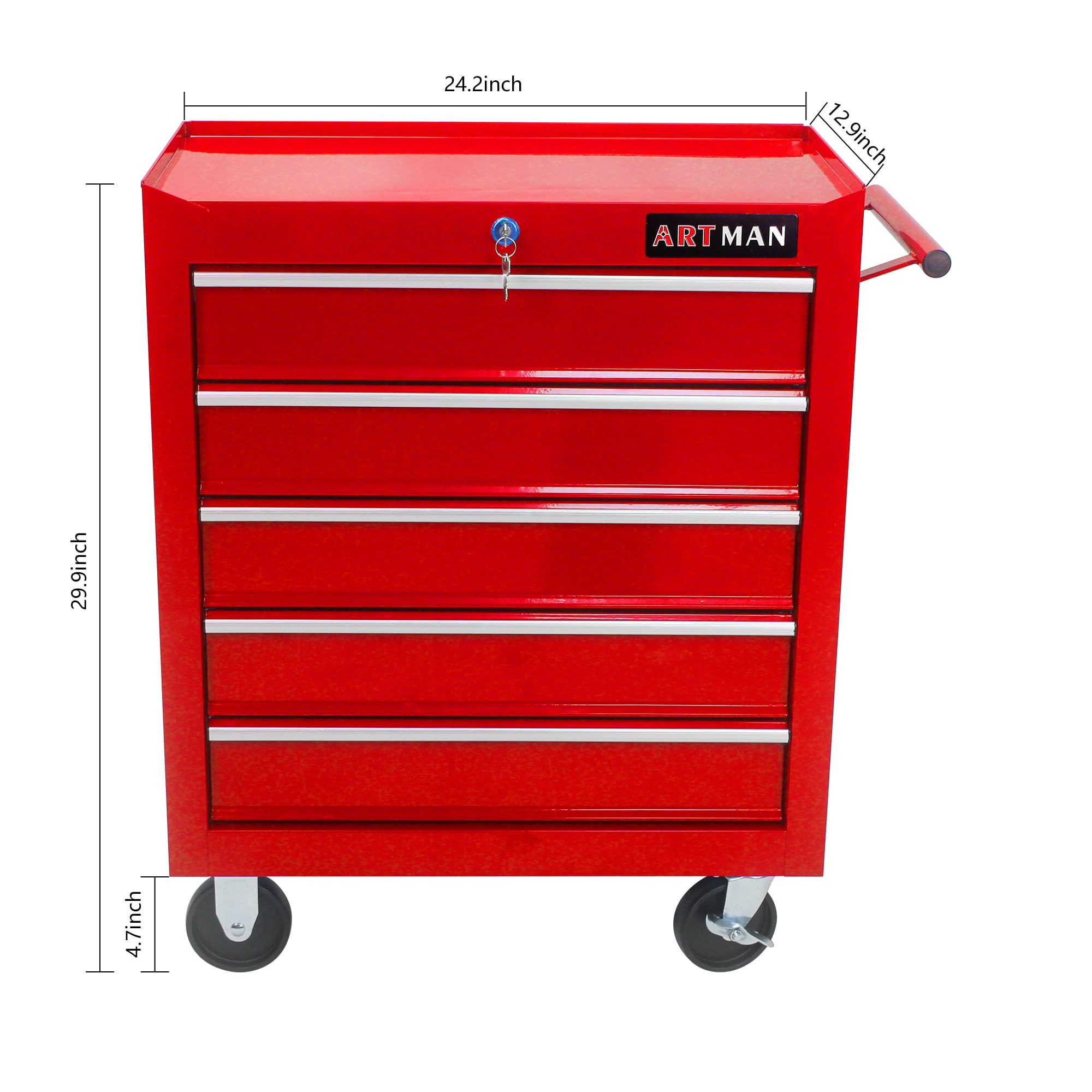 5-Drawer Rolling Tool Cart - Mobile Tool Storage for Garage & Workshop