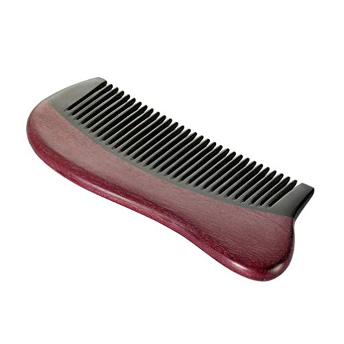 HEALLILY Natural Ox Horn & Wood Anti-Static Hair Comb for Women & Men – Portable, No Handle, Reduces Hair Loss – Perfect for Travel, Home & Salon Use