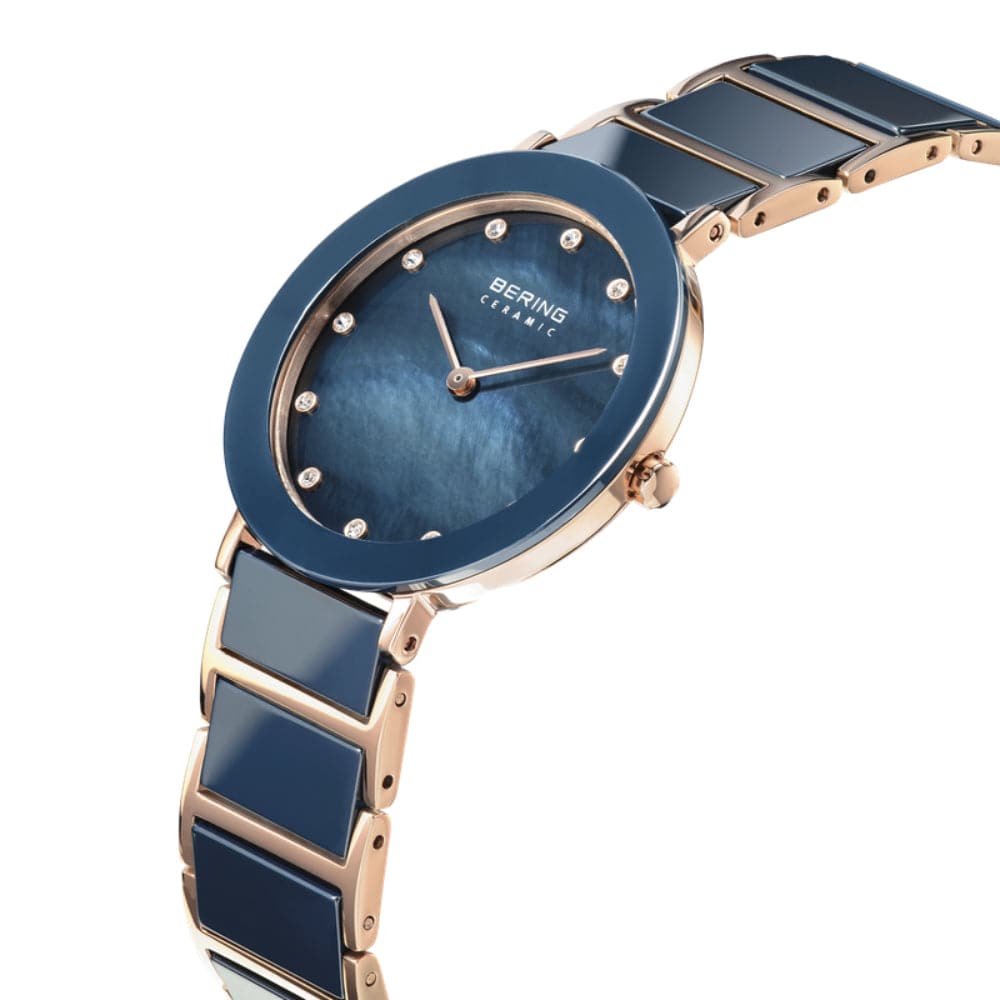BERING 11435-767 Ceramic Women's Watch - Luxury Waterproof Stainless Steel Analog Wristwatch for Women, Perfect for Business, Party & Everyday Wear