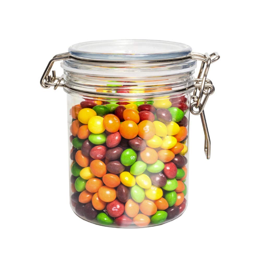 Clear PET Jars with Airtight Lids - 18 oz (550 ml) Round Wide Mouth Food Storage Containers for Sugar, Coffee, Tea, Flour, Herbs, Nuts, Snacks & Dry Goods - Perfect for Kitchen, Pantry & Bulk Food Organization