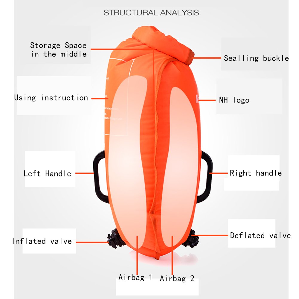 Naturehike Swim Buoy - Waterproof Dry Bag for Swimming, Kayaking & Water Sports - Floating Storage Bag for Gear, Phone & Essentials - Perfect for Open Water, Beach & Pool Safety