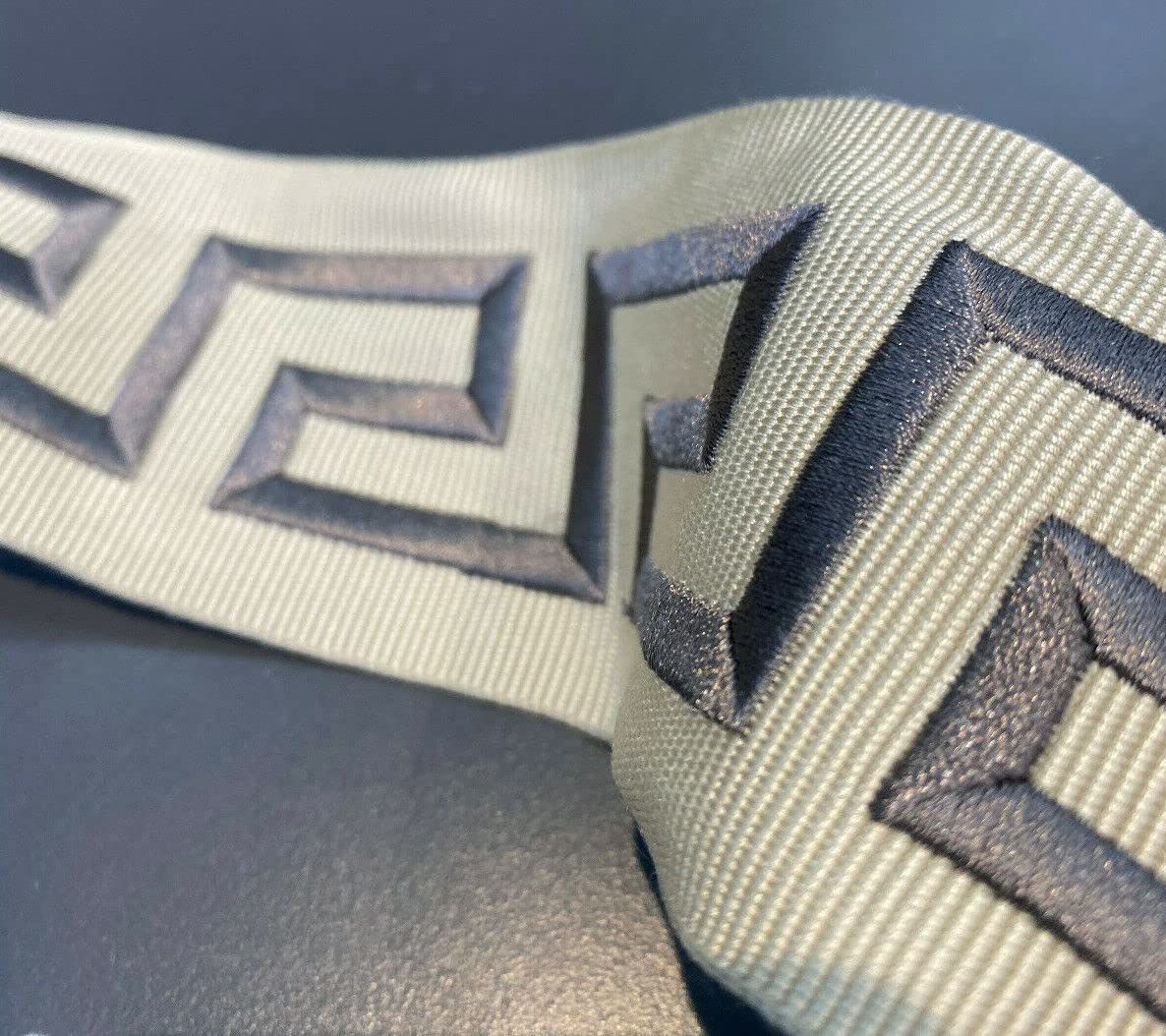 Greek Key Trim Tape - Taupe Gray Embroidery Ribbon by The Yard for DIY Home Decor, Sewing & Craft Projects