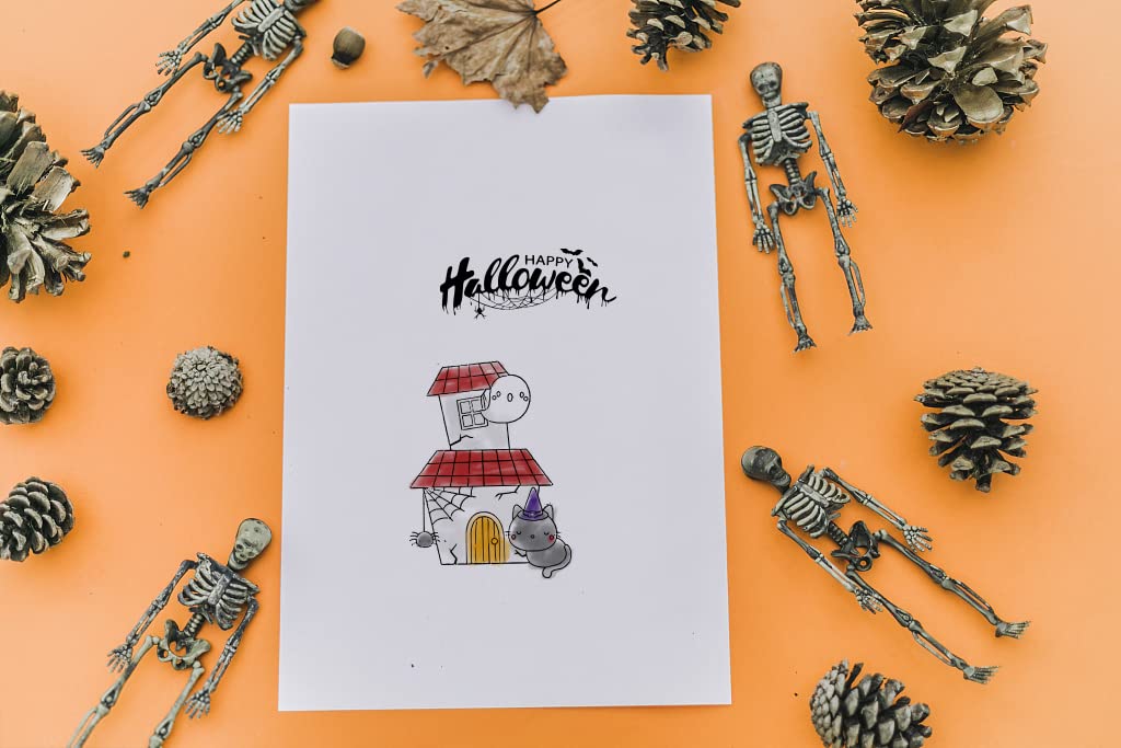Halloween Cat Clear Stamps and Cutting Dies Set - Cute Feline Stamps & Dies for DIY Holiday Cards, Scrapbooking, Paper Crafts - Perfect for Halloween Greeting Cards, Album Decorations and Handmade Gifts