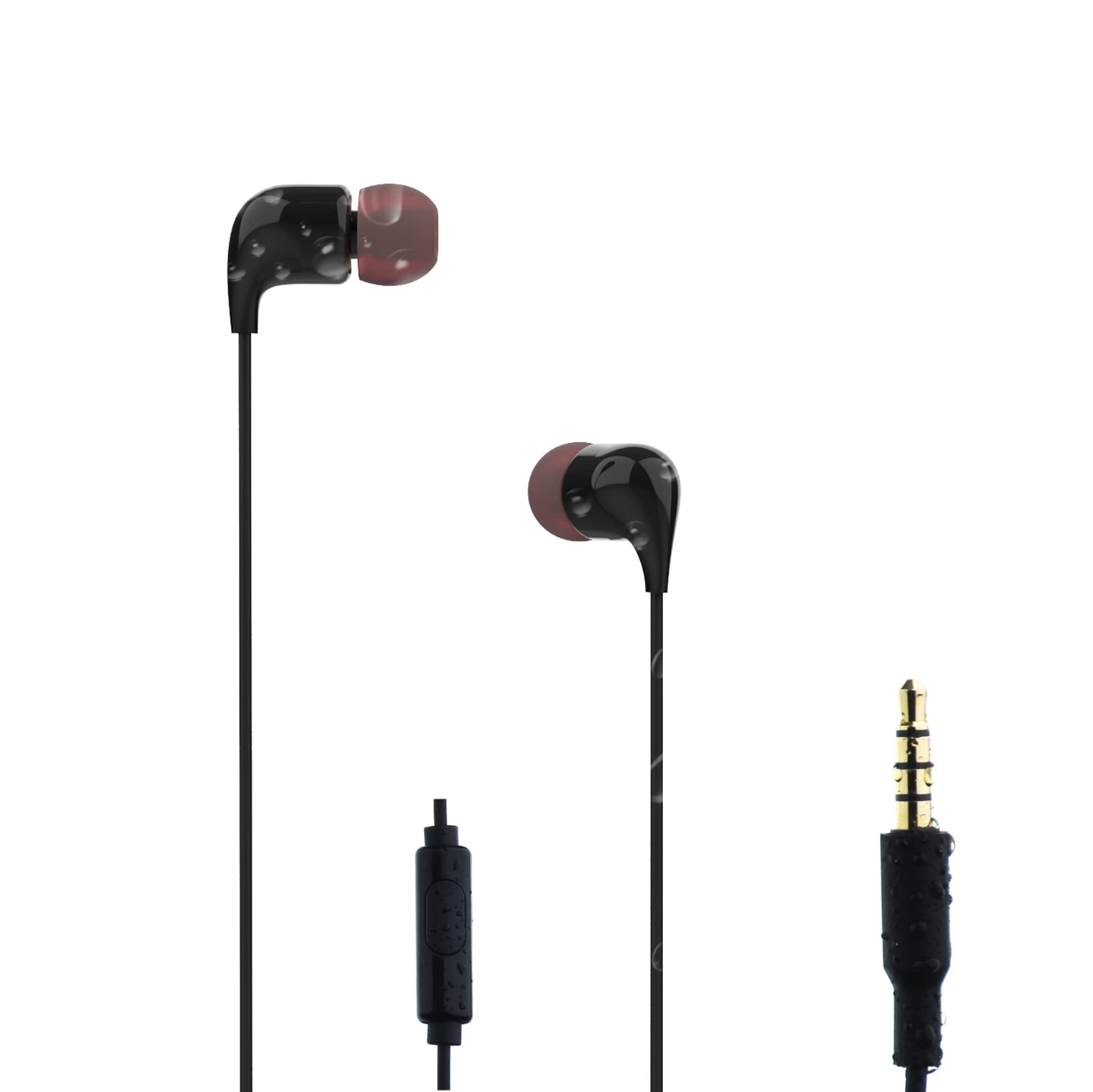 SWMIUSK IPX8 Waterproof Bluetooth Earbuds for Swimming - Wireless in-Ear Headphones with Mic for Underwater Music - Perfect for Pool Workouts, Lap Swimming & Water Sports (Long Cord, Black)